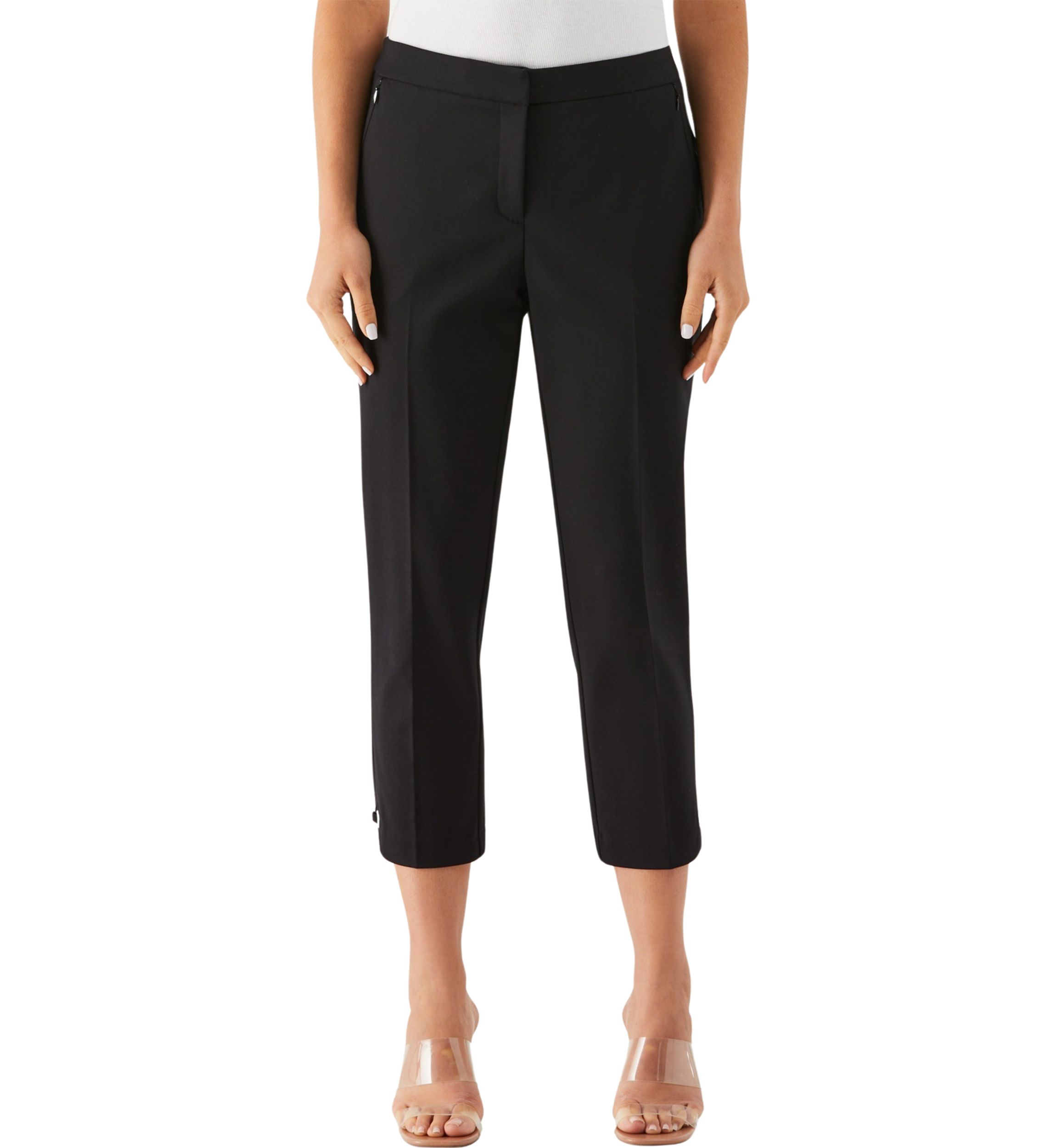 Petite Satin Twill Capri Pants with Grommets