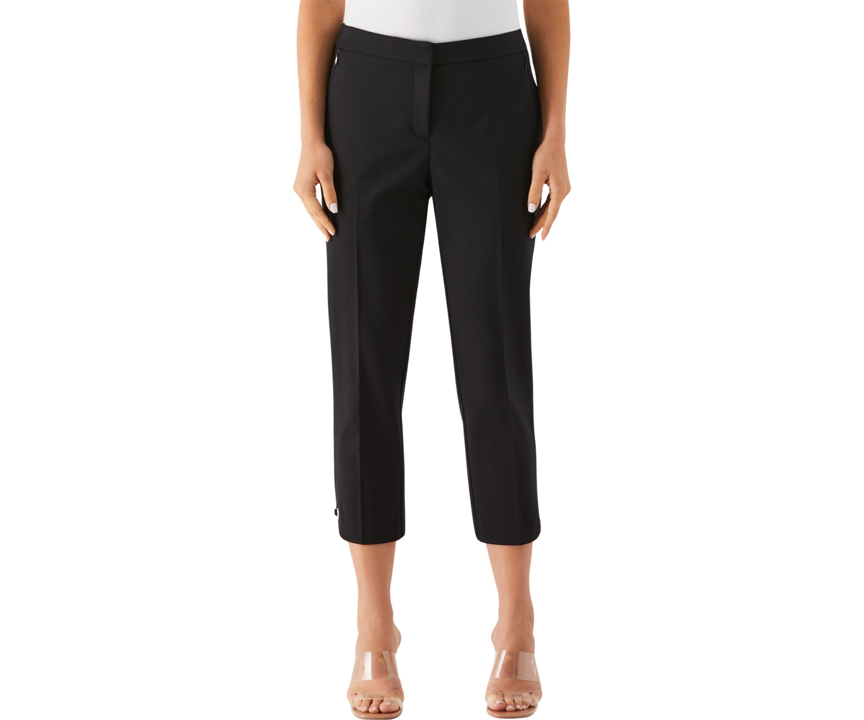 Petite Satin Twill Capri Pants with Grommets