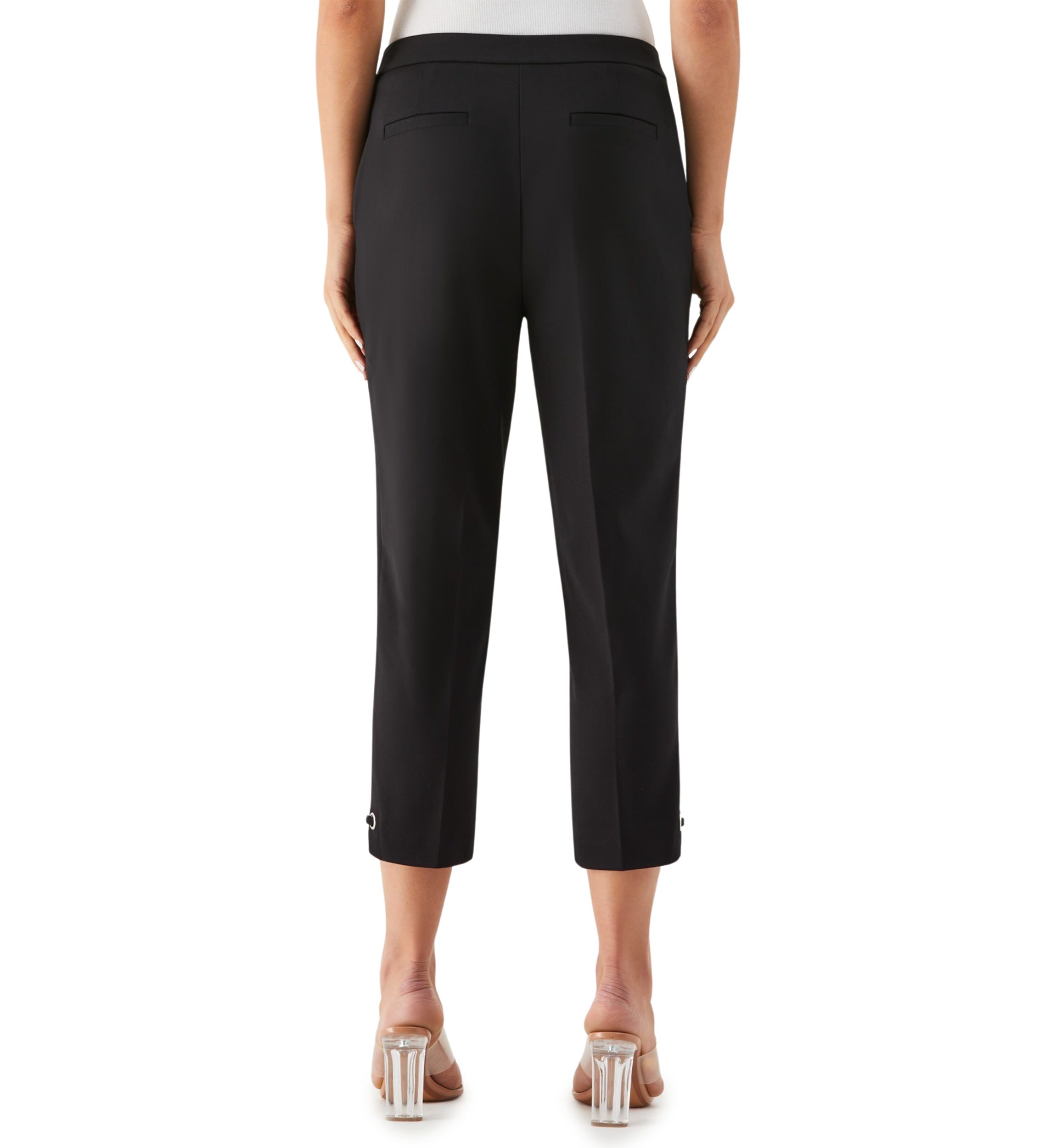 Petite Satin Twill Capri Pants with Grommets