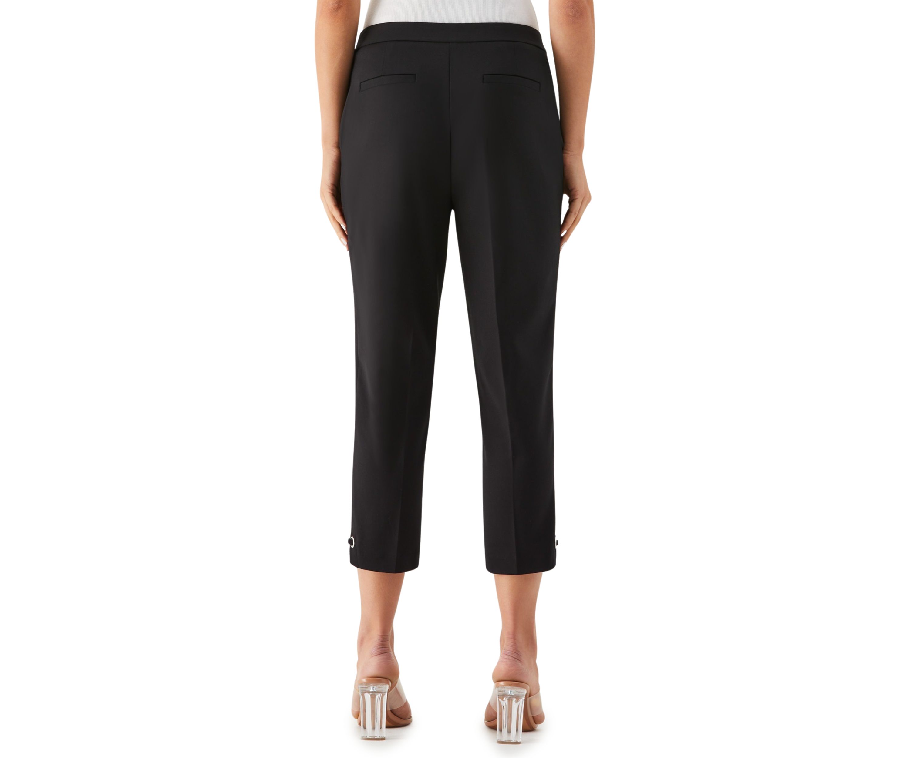 Petite Satin Twill Capri Pants with Grommets
