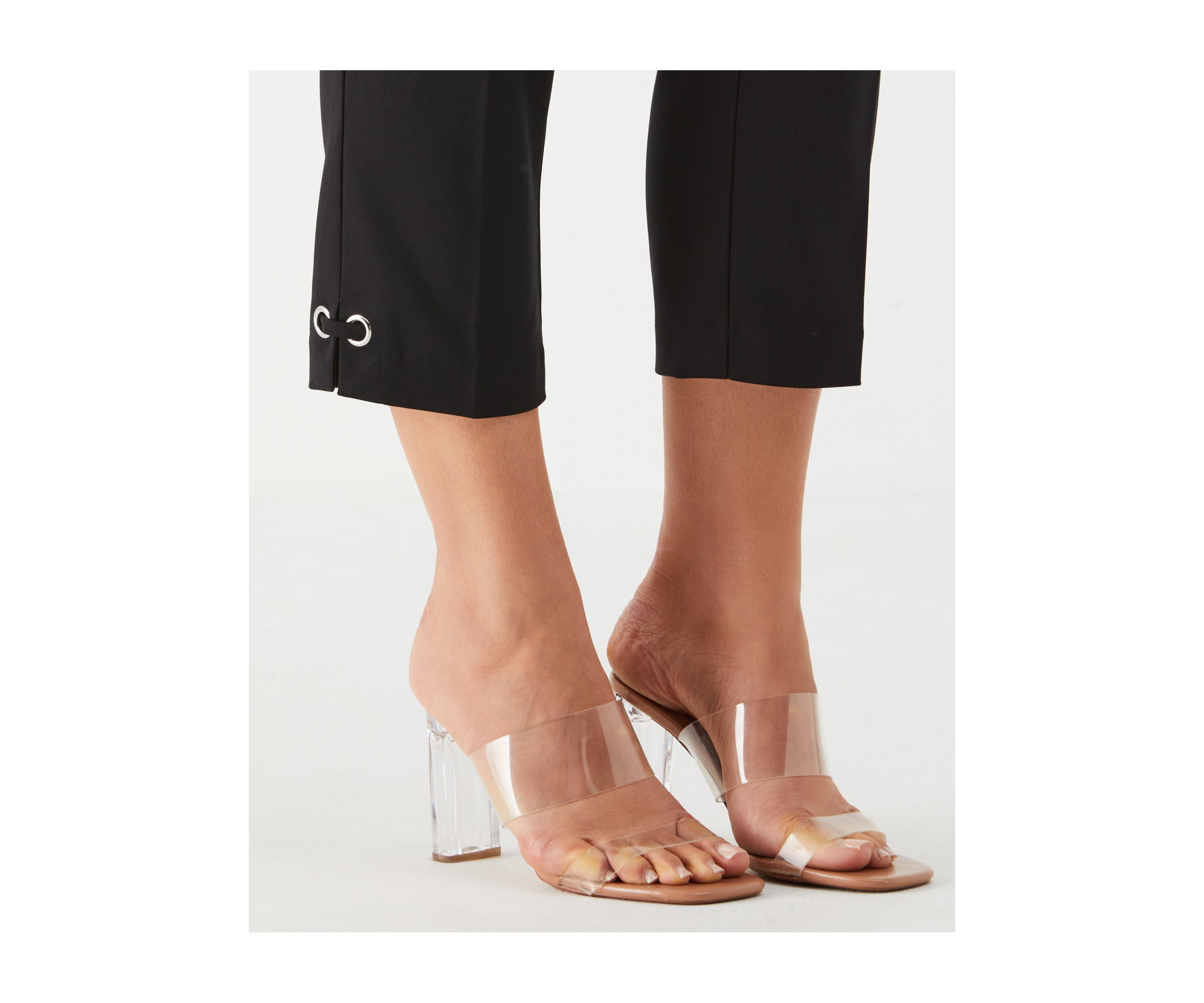Petite Satin Twill Capri Pants with Grommets