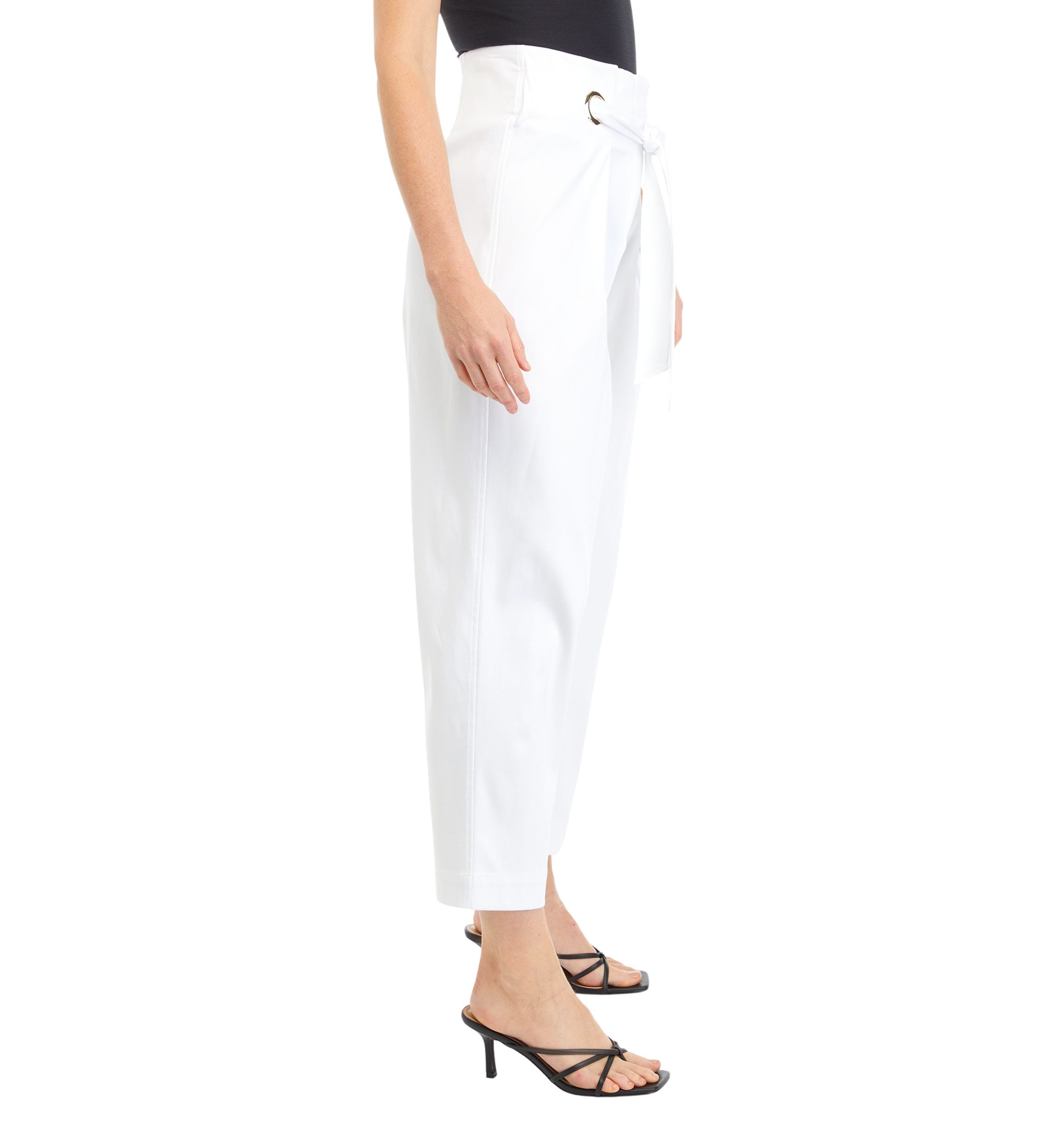 Petite Self Tie Pleated Taper Pants