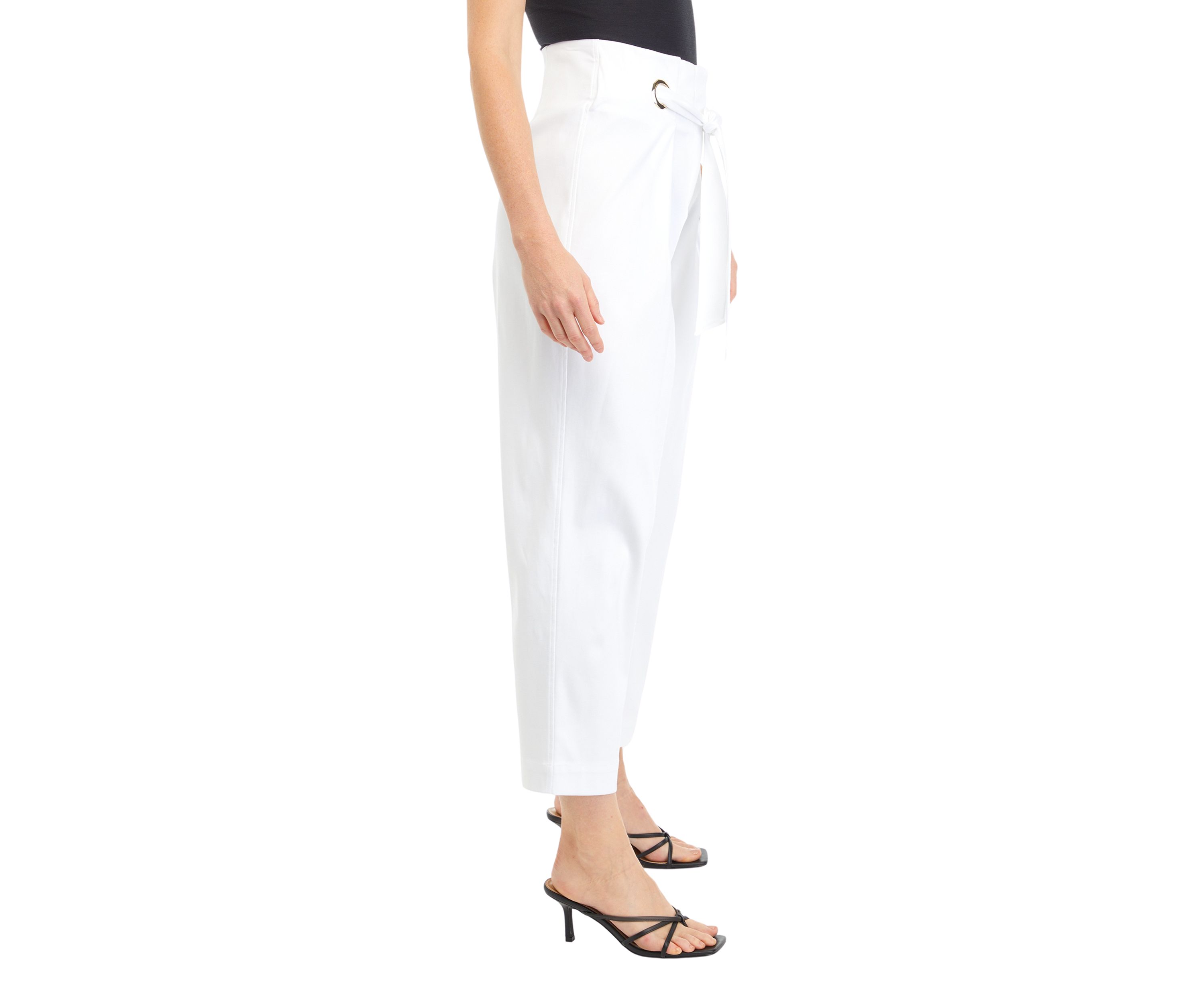 Petite Self Tie Pleated Taper Pants