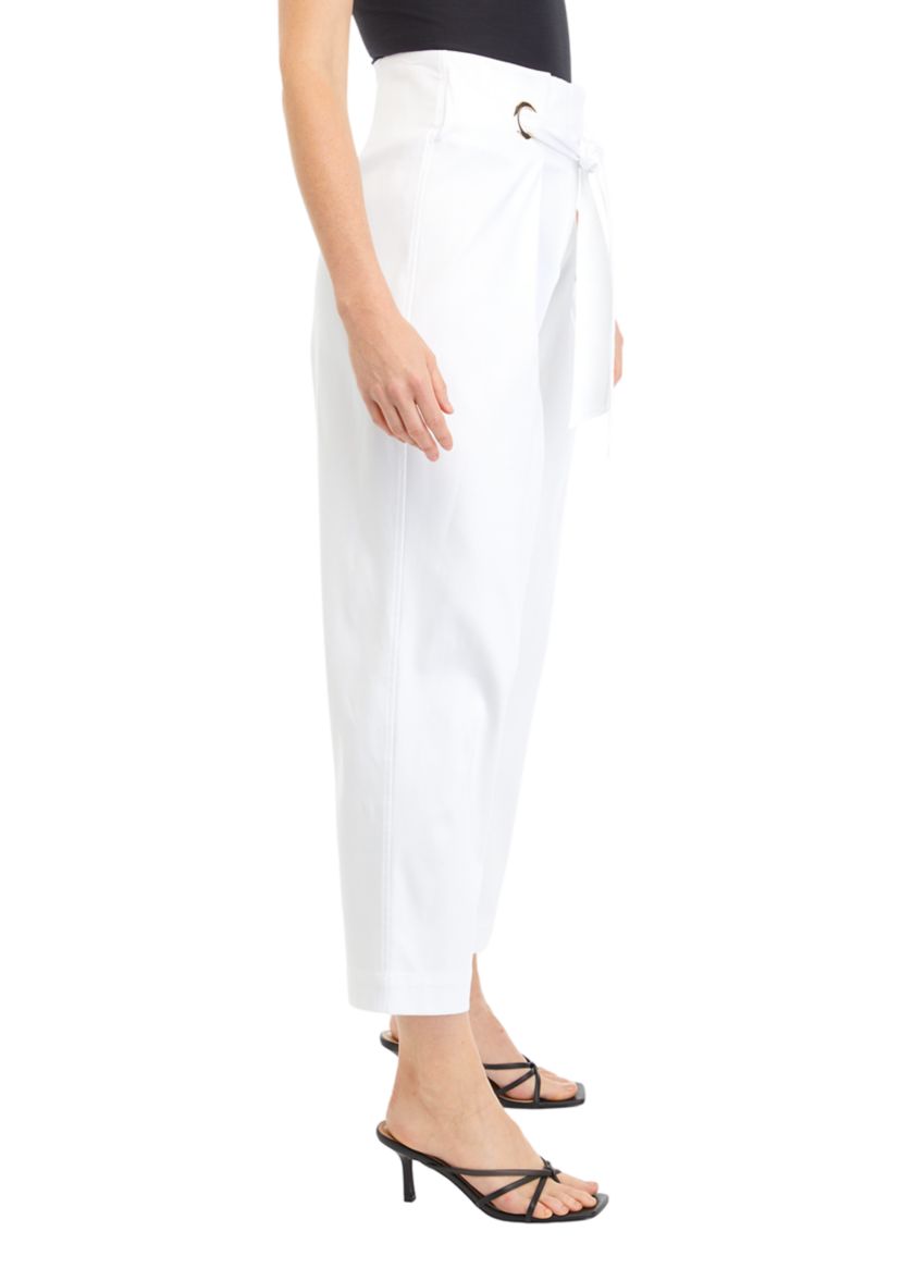 Petite Self Tie Pleated Taper Pants