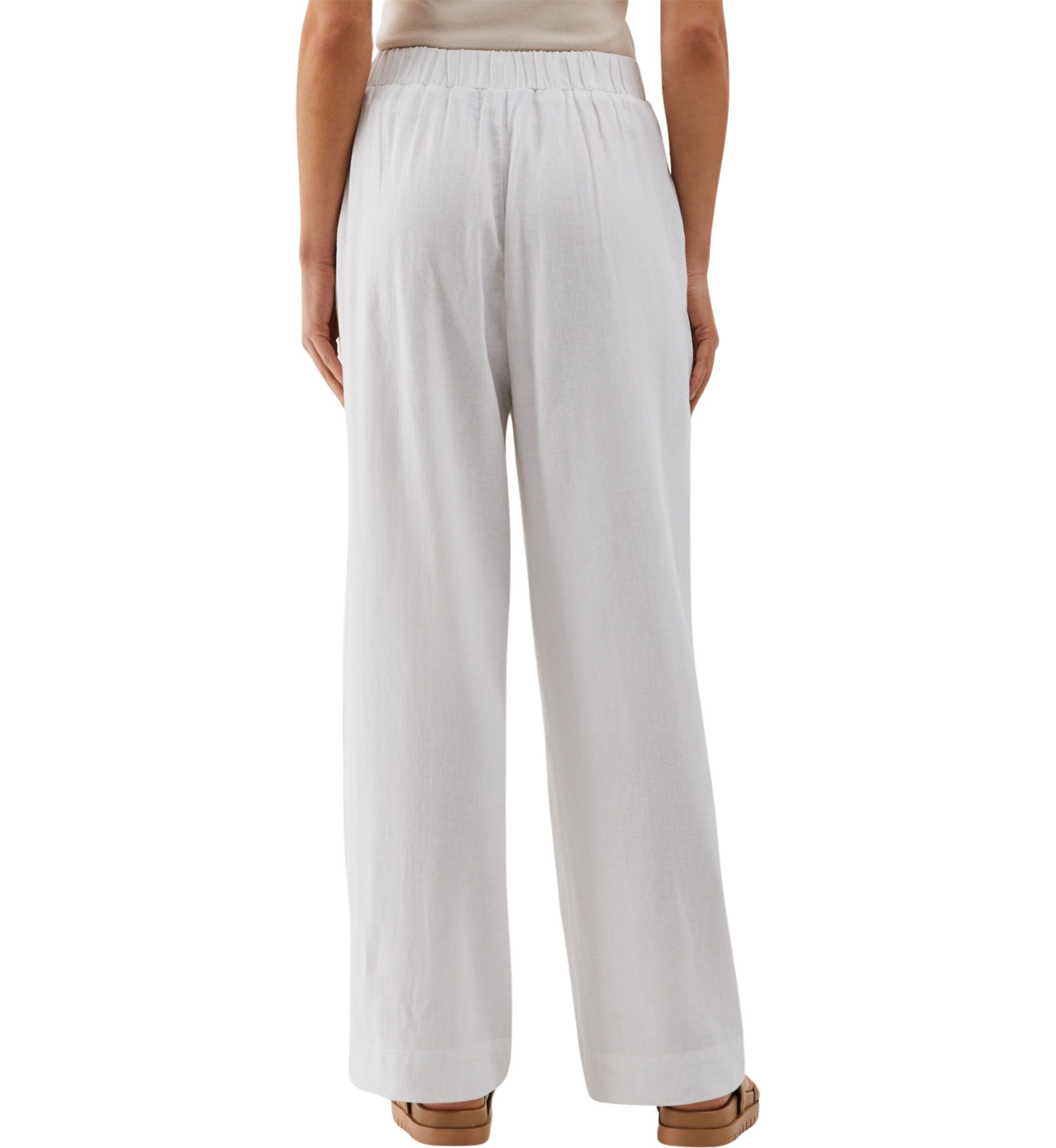 Petite Linen Blend Pleated Wide Leg Pants