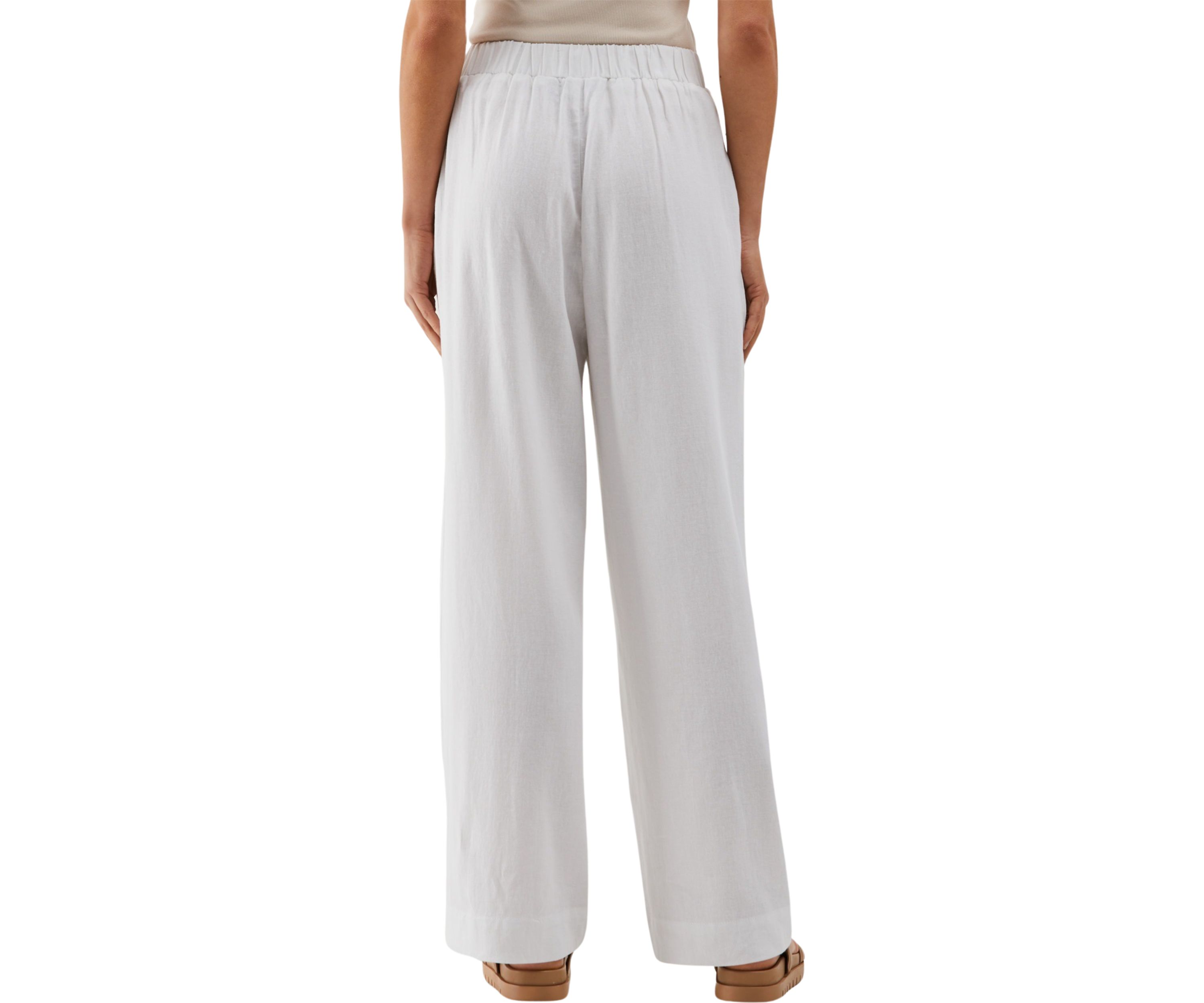 Petite Linen Blend Pleated Wide Leg Pants