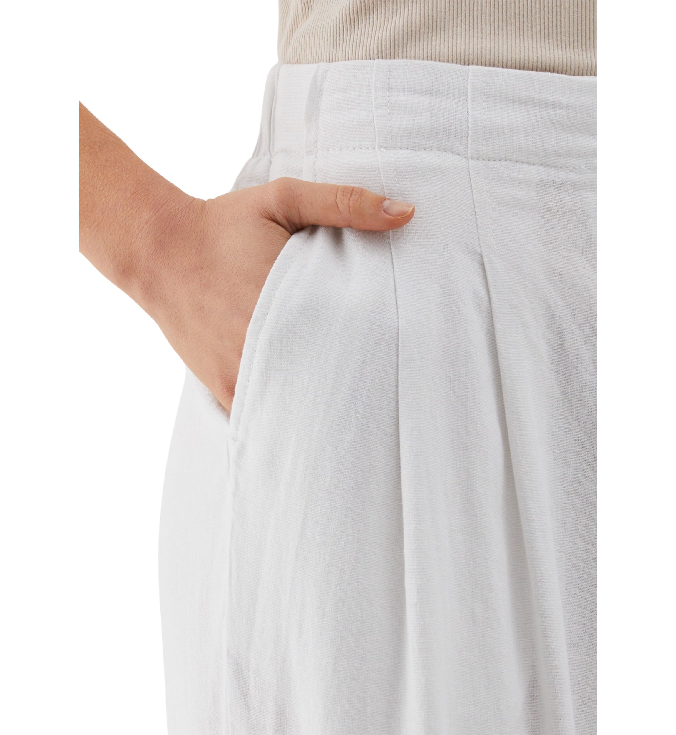 Petite Linen Blend Pleated Wide Leg Pants