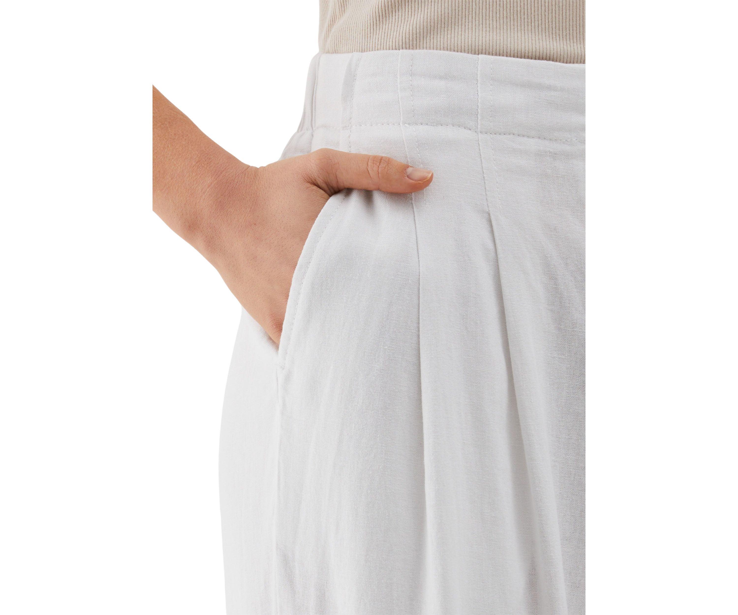 Petite Linen Blend Pleated Wide Leg Pants