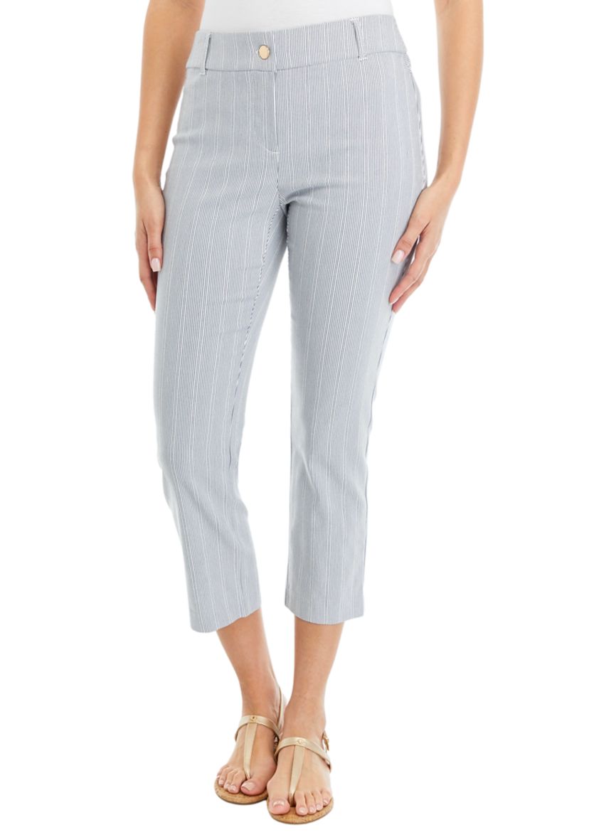 Petite Striped Straight Leg Pants
