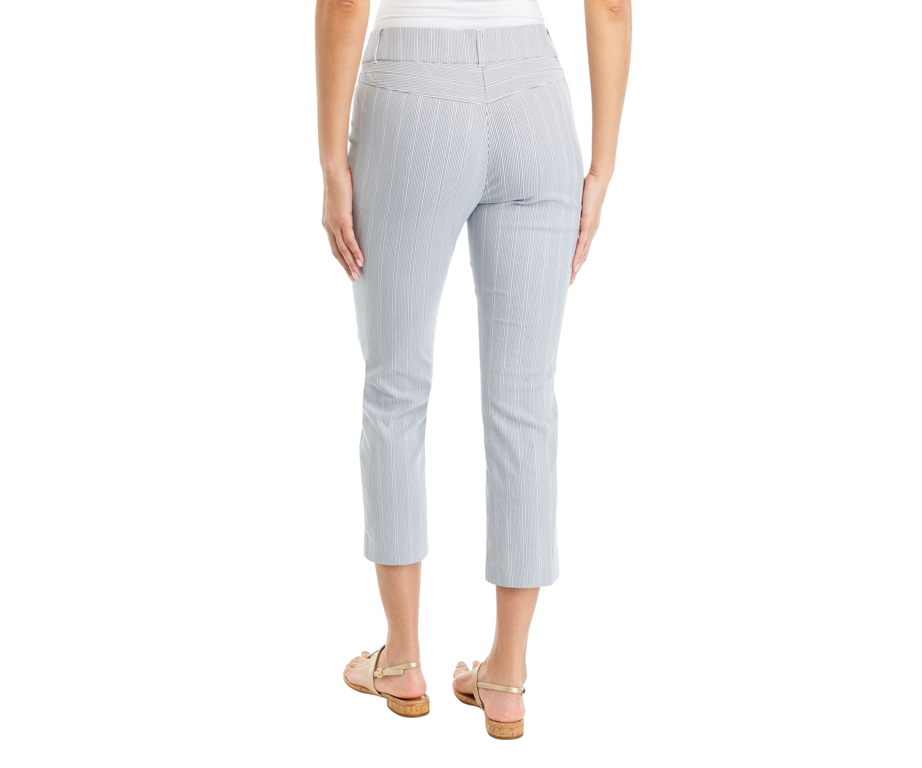 Petite Striped Straight Leg Pants