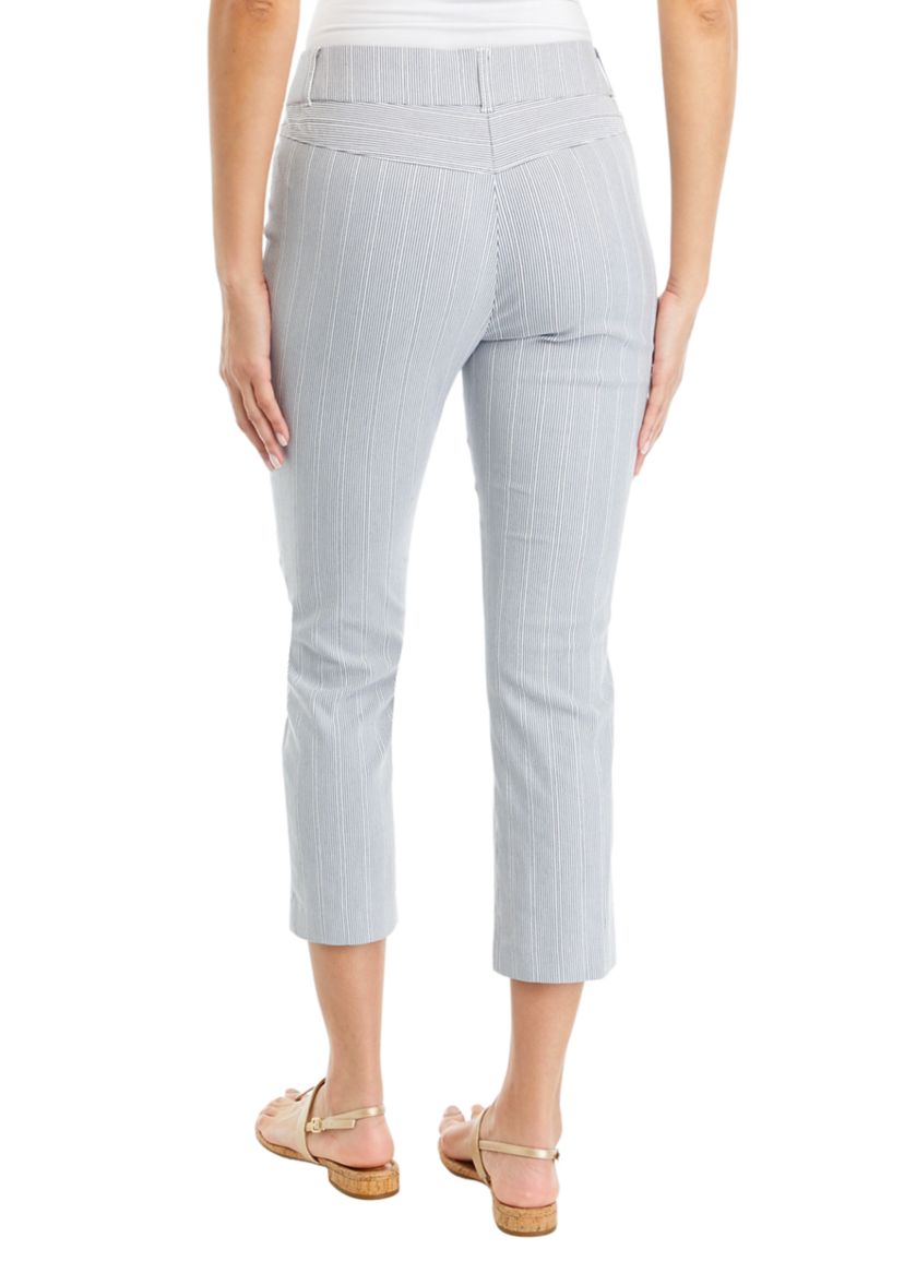 Petite Striped Straight Leg Pants