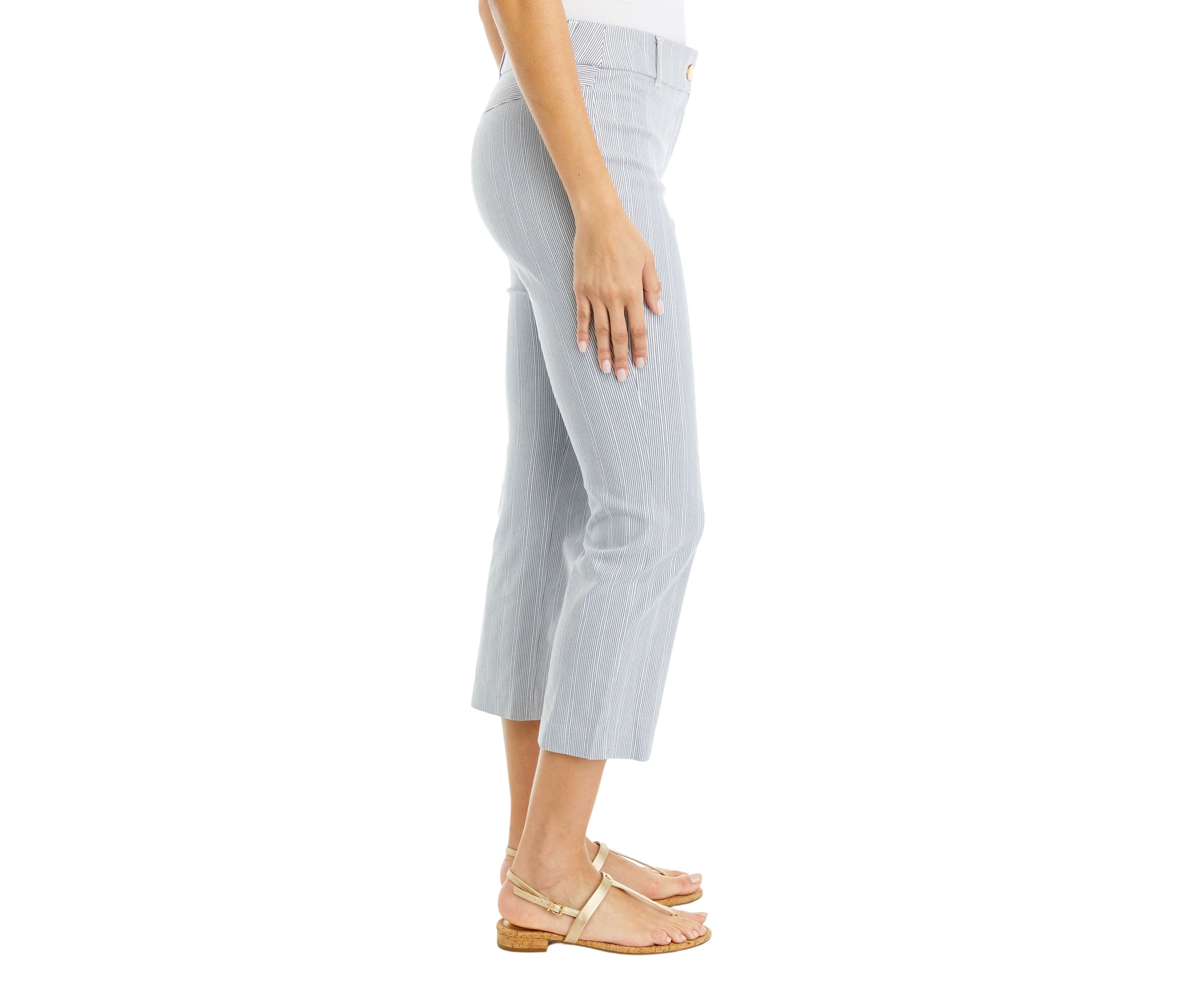 Petite Striped Straight Leg Pants