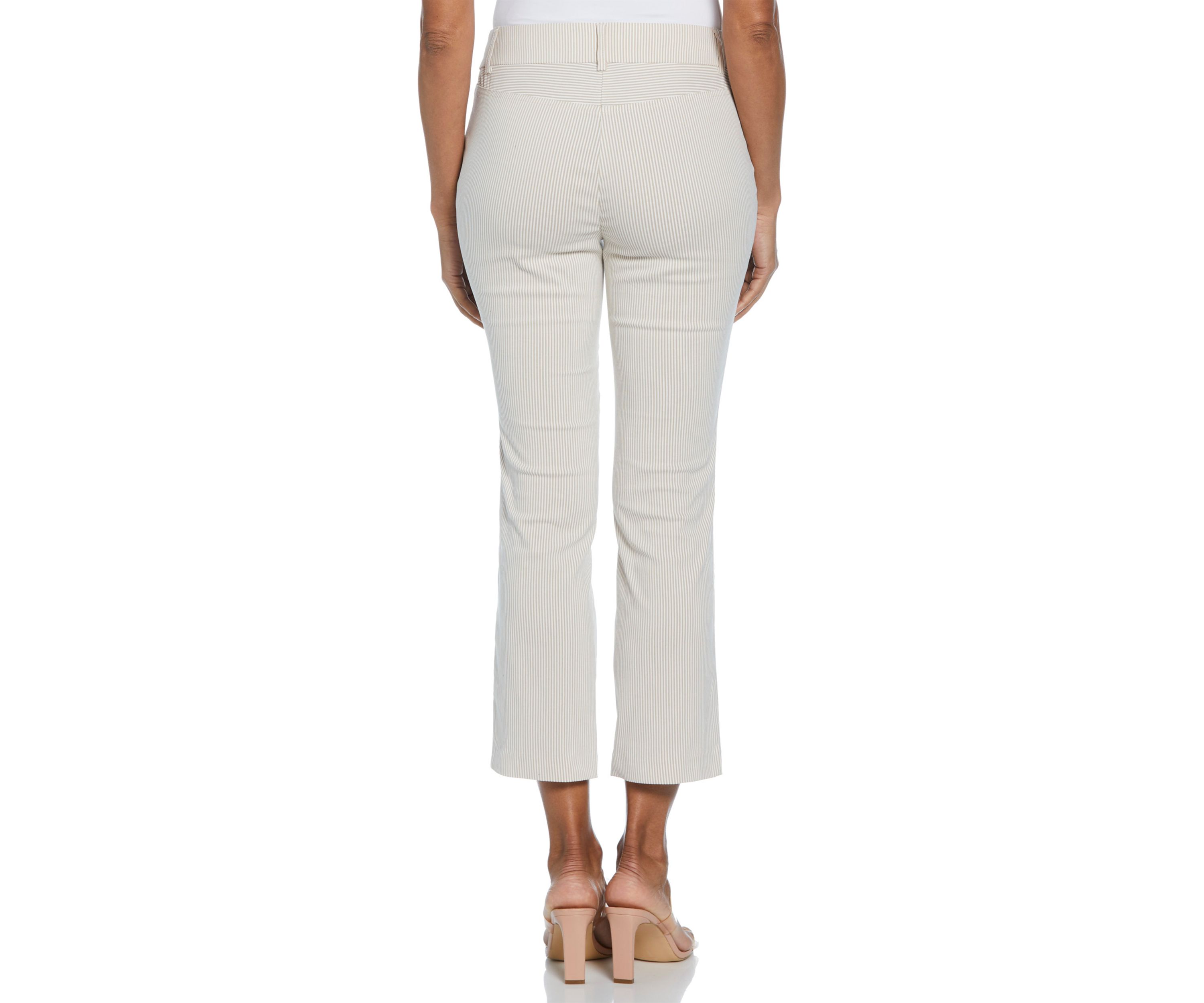 Petite Tan Stripe Back Yoke Pants