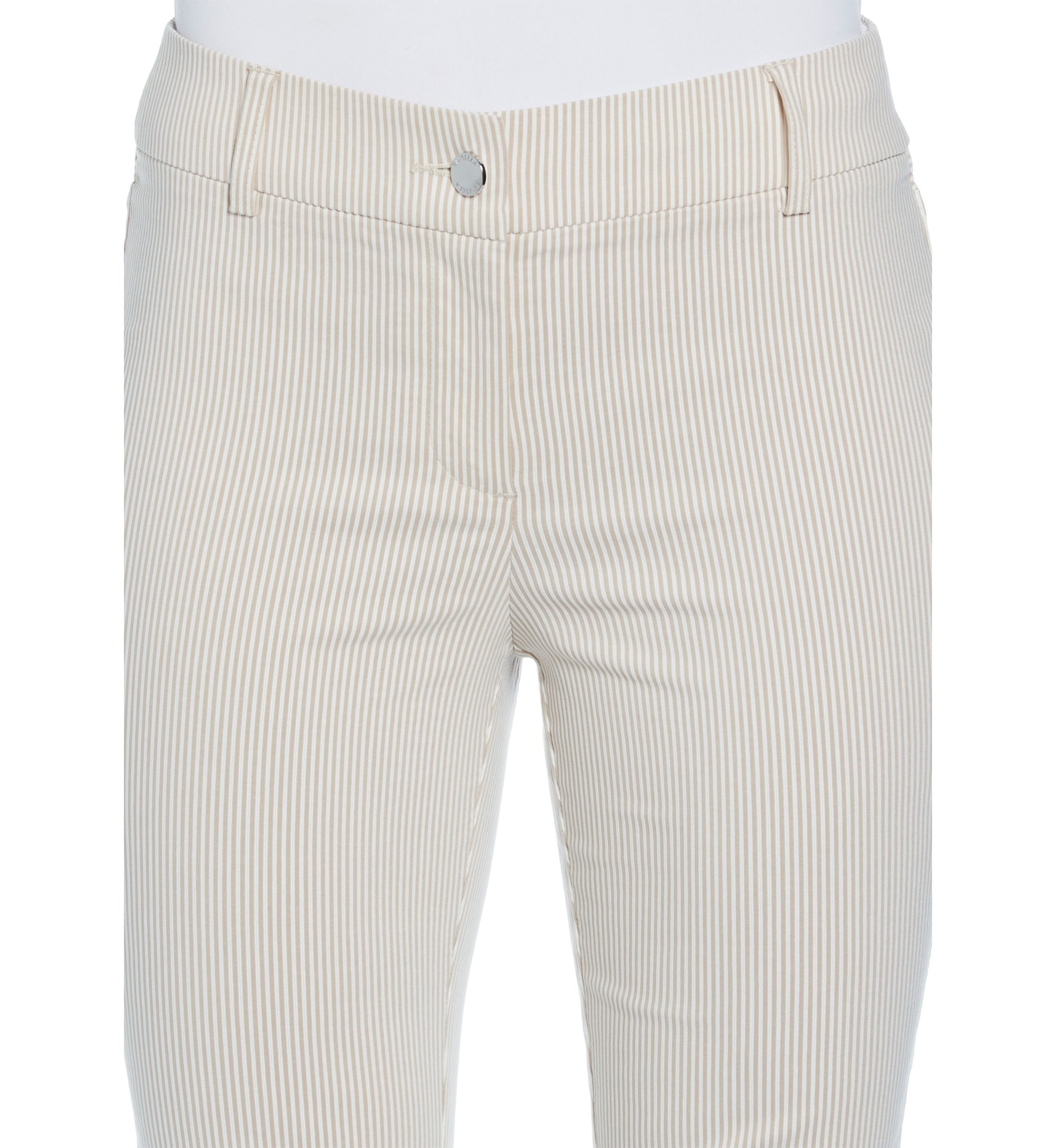 Petite Tan Stripe Back Yoke Pants