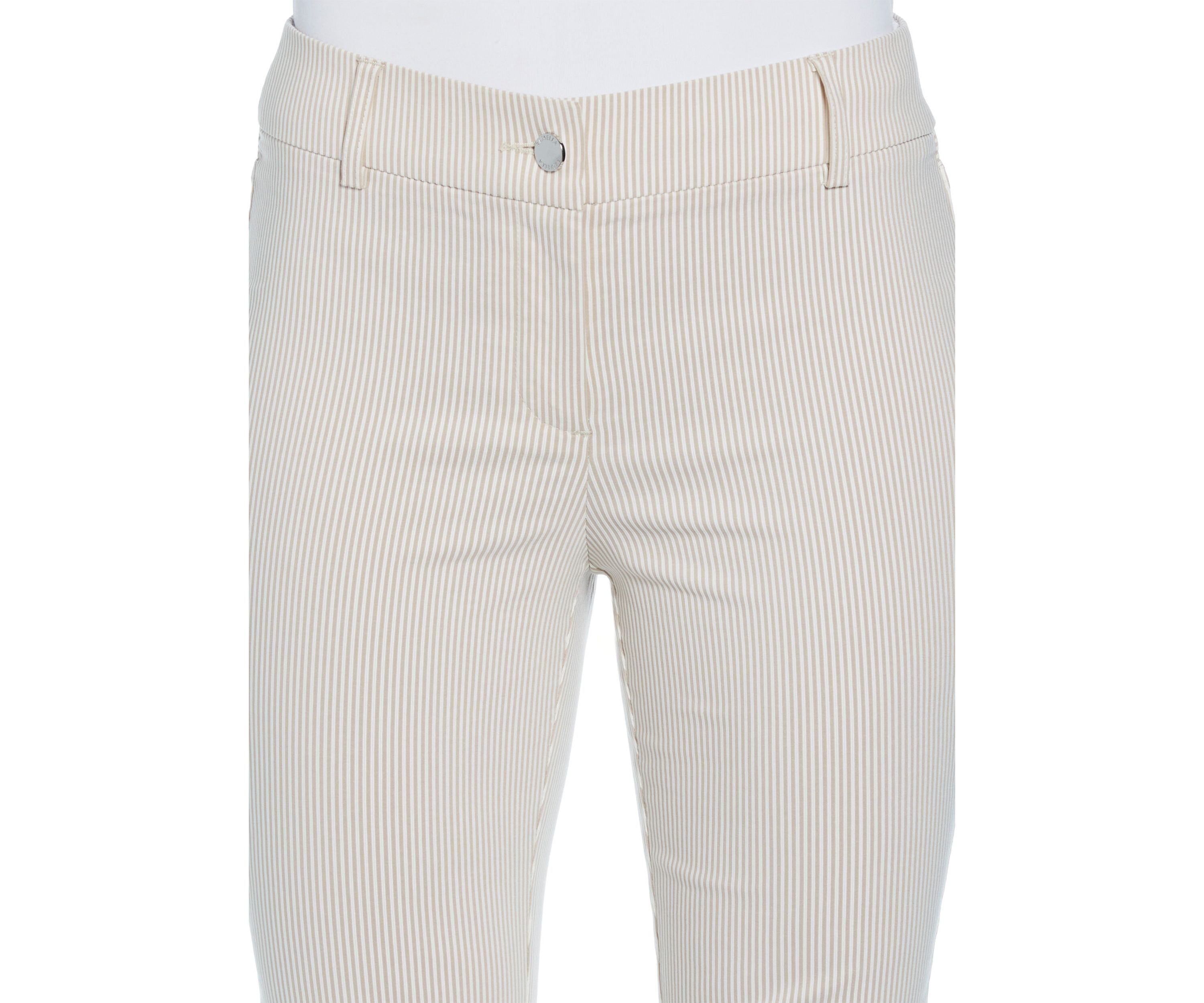 Petite Tan Stripe Back Yoke Pants