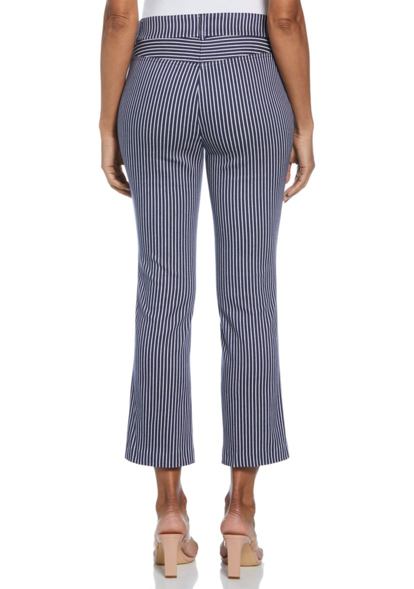 Petite Navy Stripe Back Yoke Pants