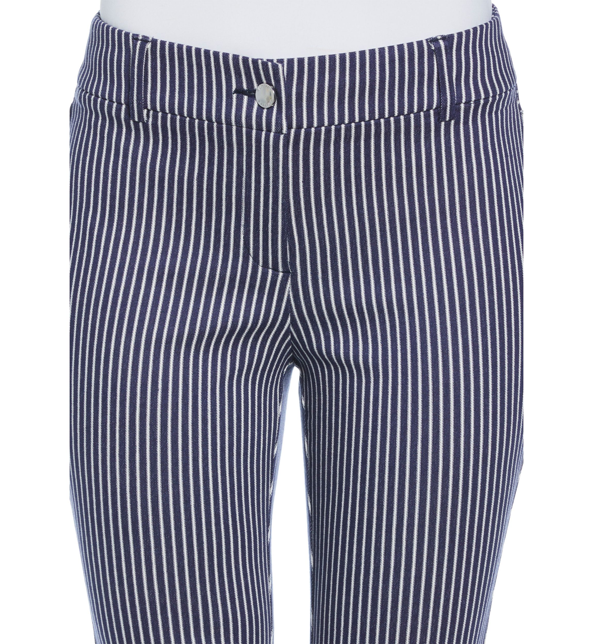 Petite Navy Stripe Back Yoke Pants