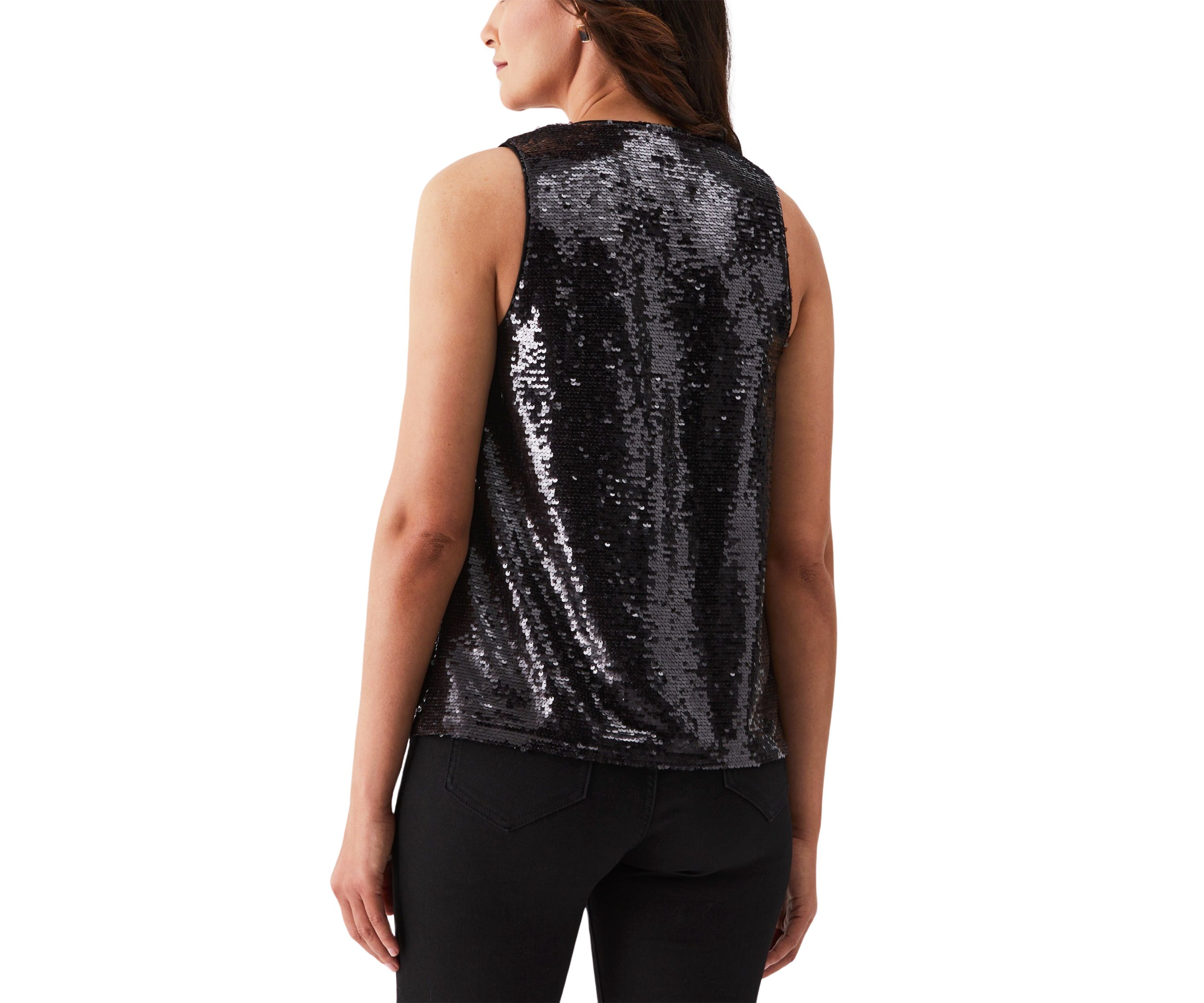 Petite Sequin Sleeveless Tank Top