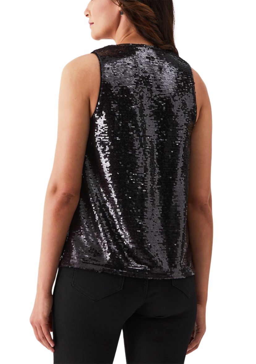 Petite Sequin Sleeveless Tank Top