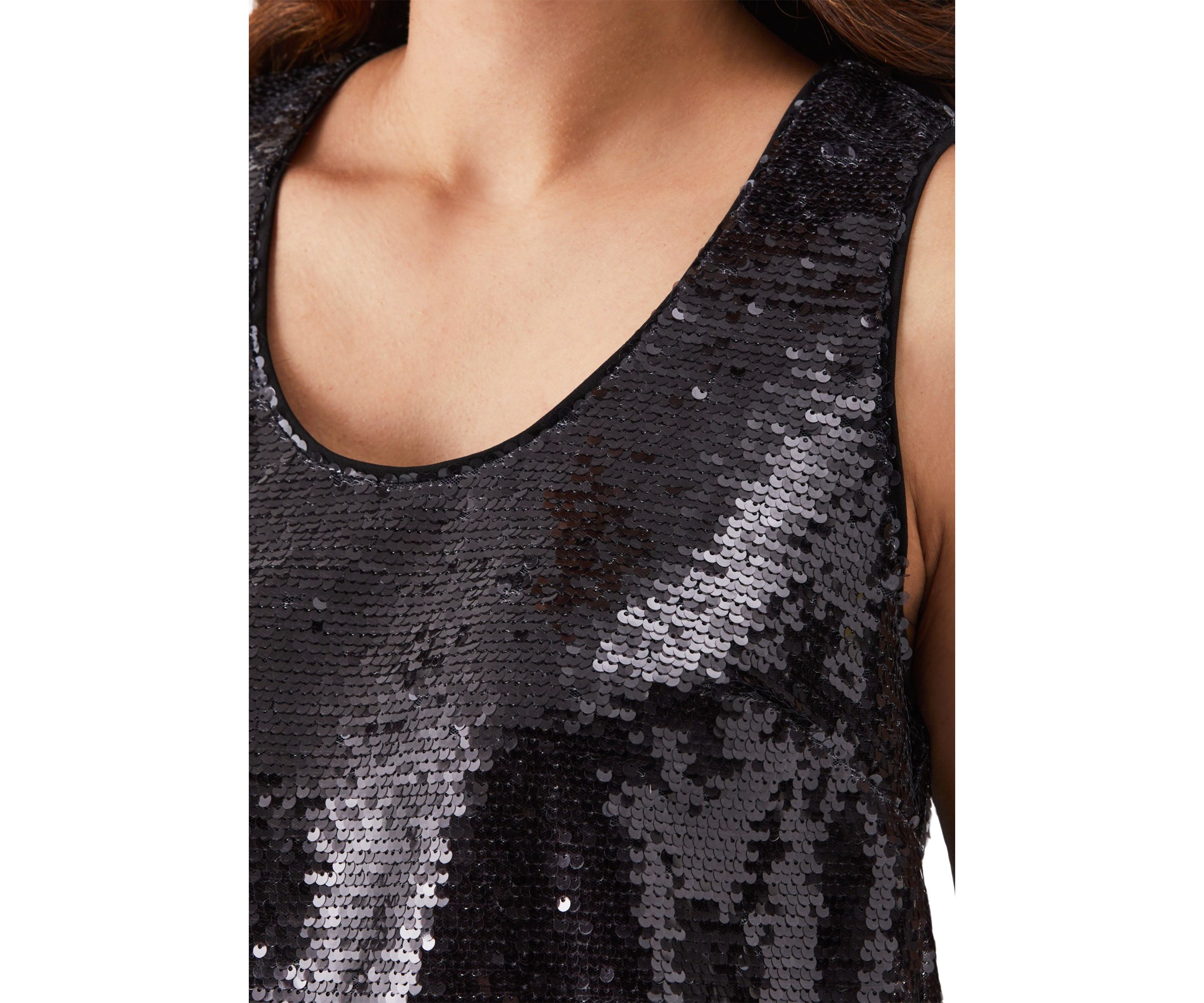 Petite Sequin Sleeveless Tank Top