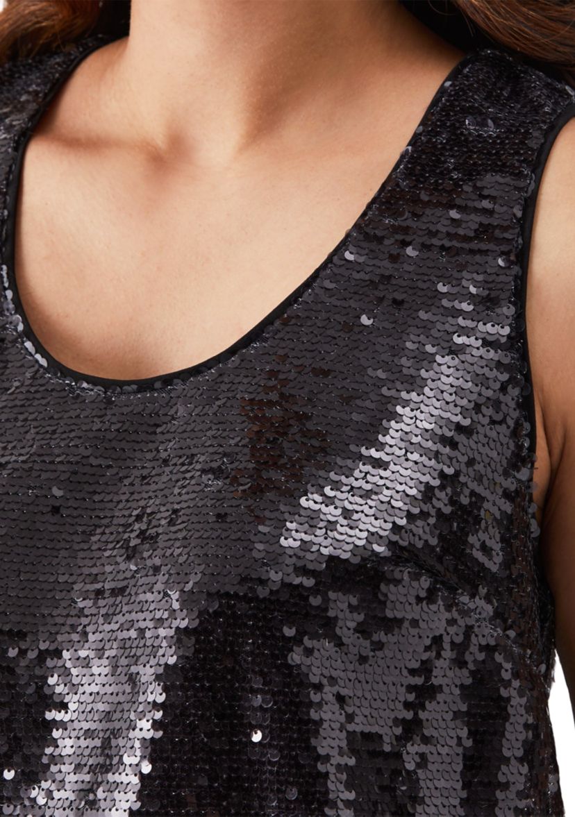 Petite Sequin Sleeveless Tank Top