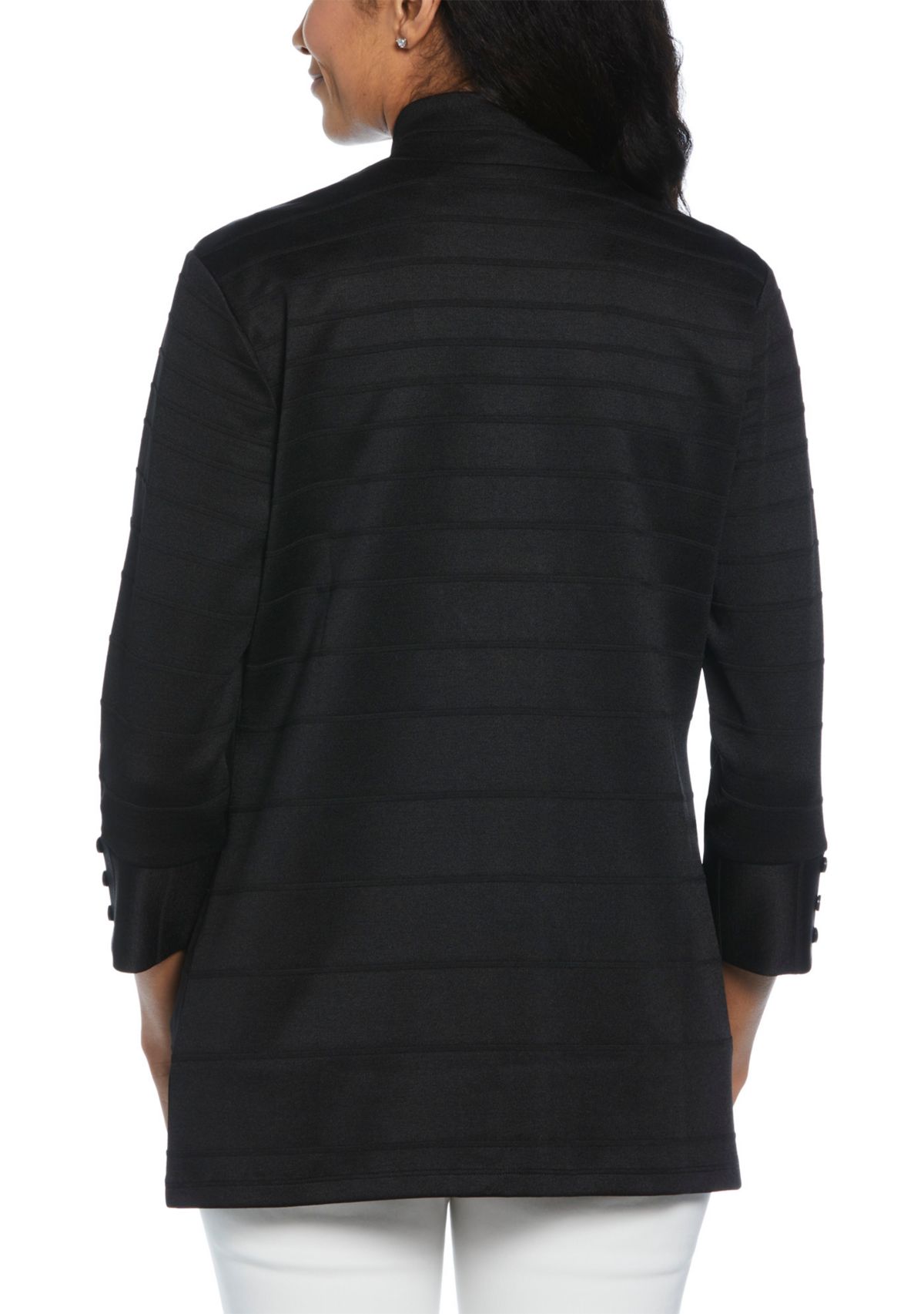 Petite Ottoman Knit 3/4 Length Sleeve Cardigan