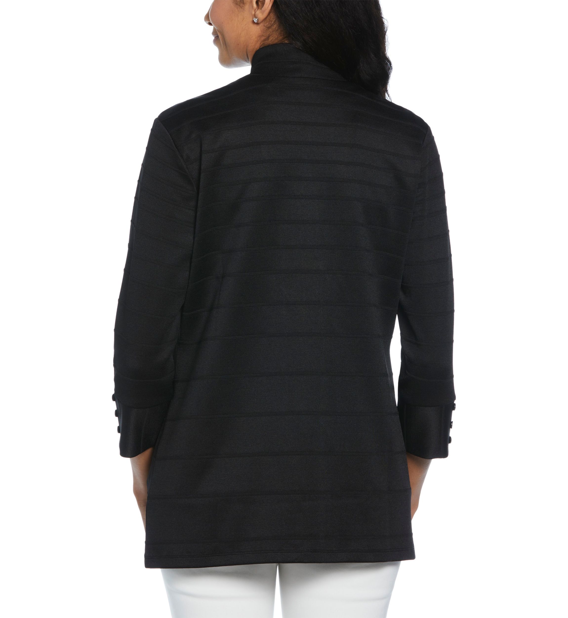 Petite Ottoman Knit 3/4 Length Sleeve Cardigan