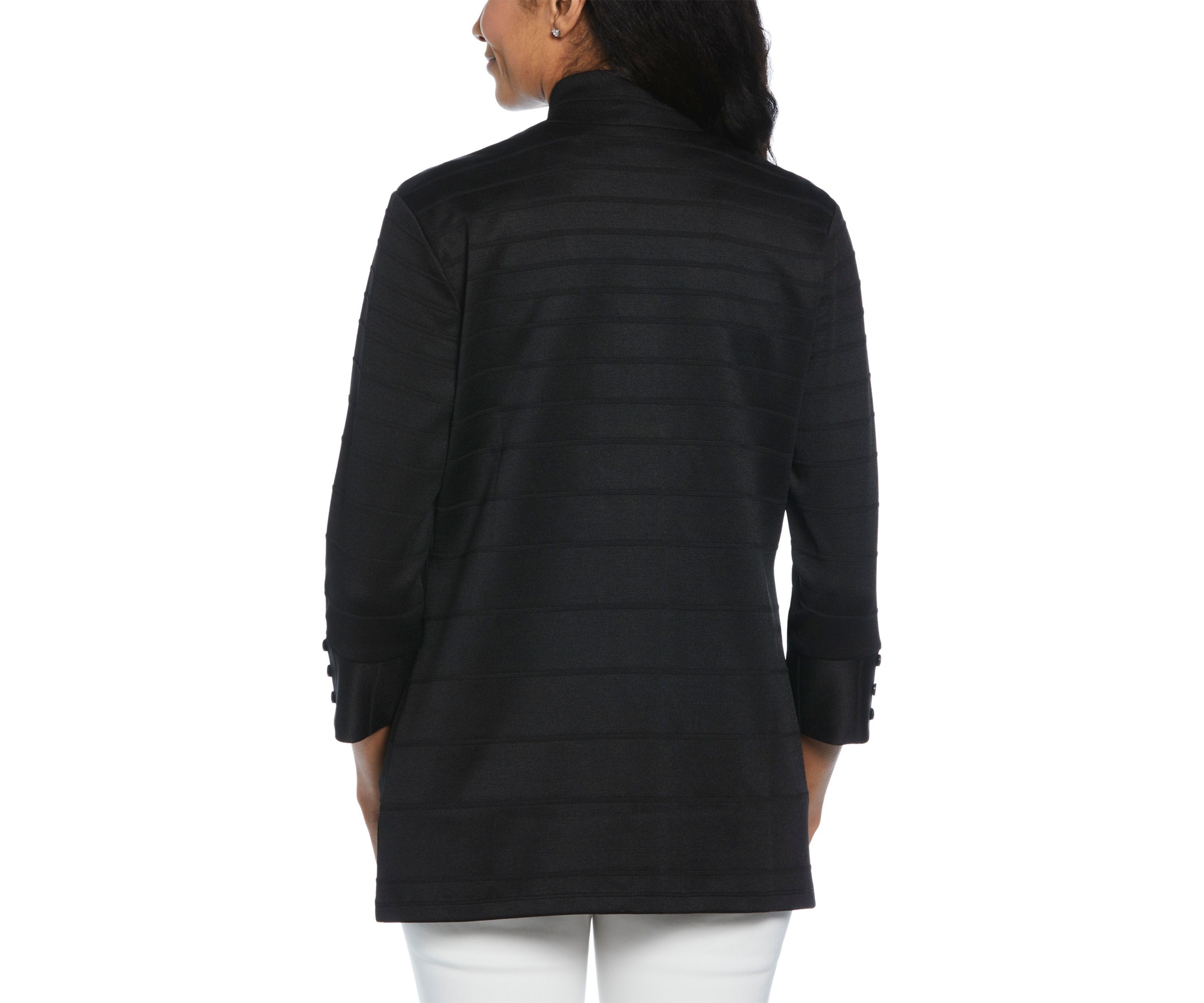 Petite Ottoman Knit 3/4 Length Sleeve Cardigan