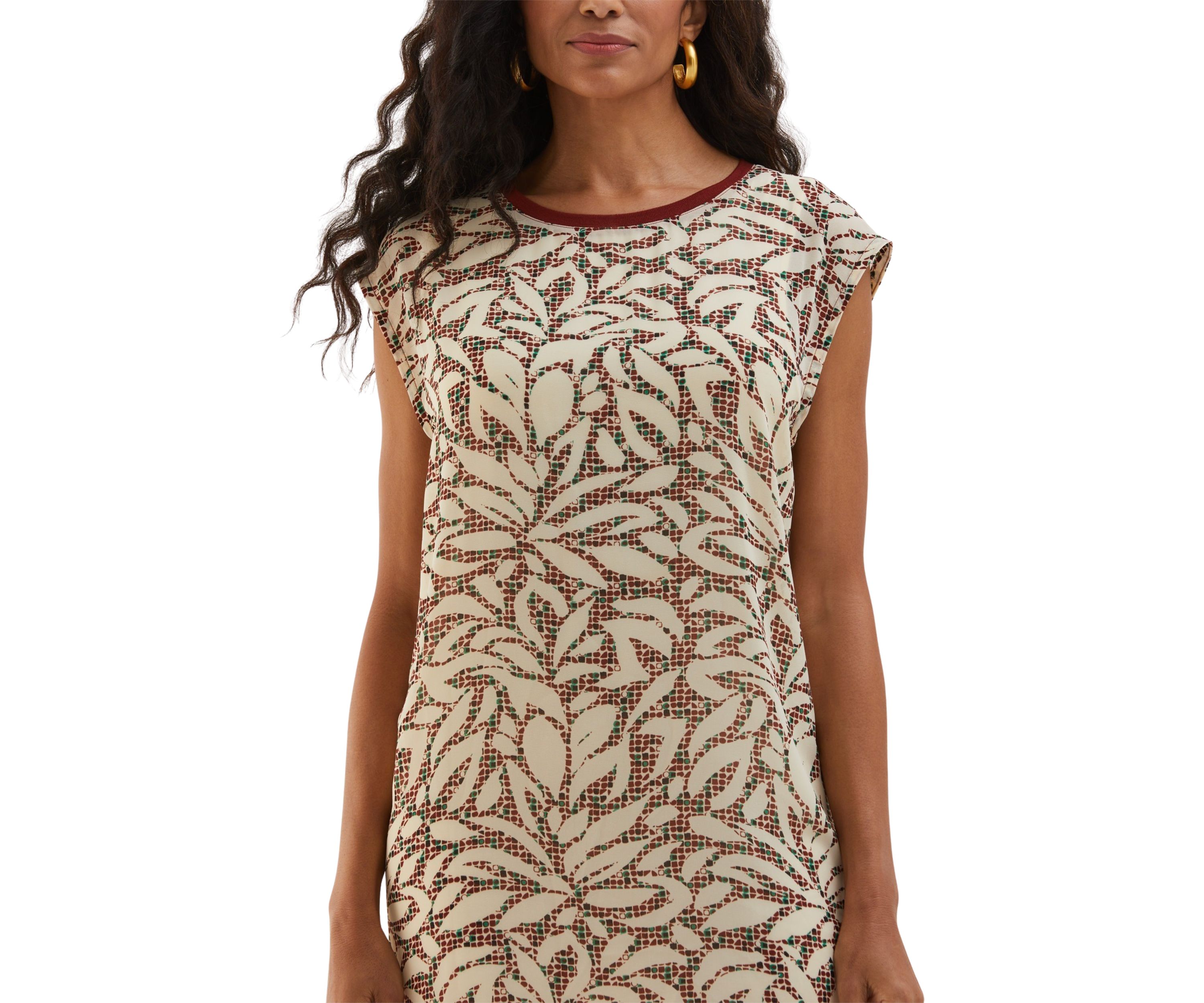 Petite Beach Geometric Print Relaxed Dress