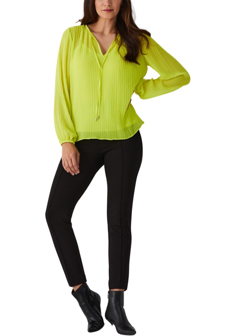 Petite Pleated Balloon Sleeve Blouse