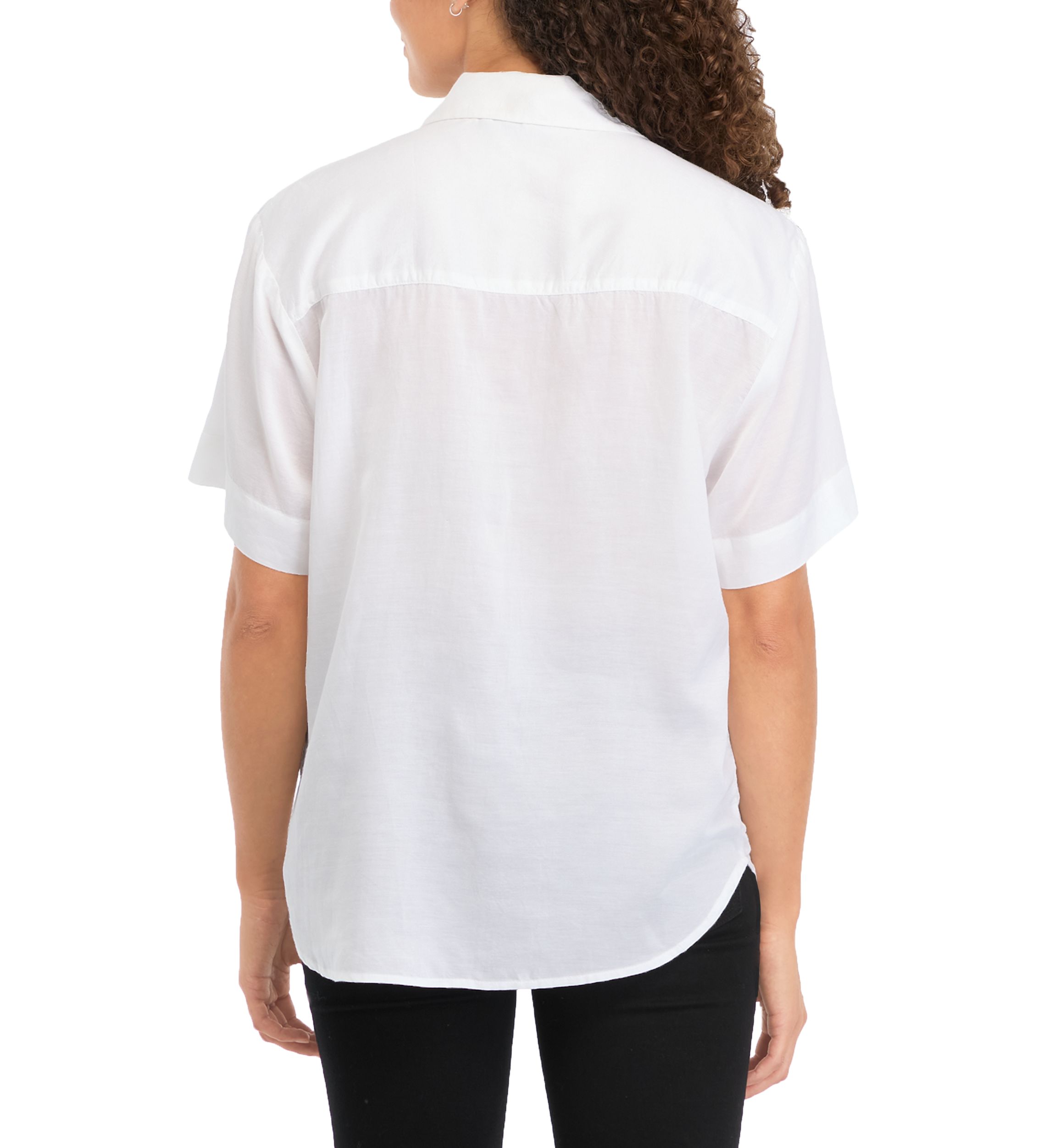 Petite Rhinestone Embellished Relaxed Short Sleeve Blouse