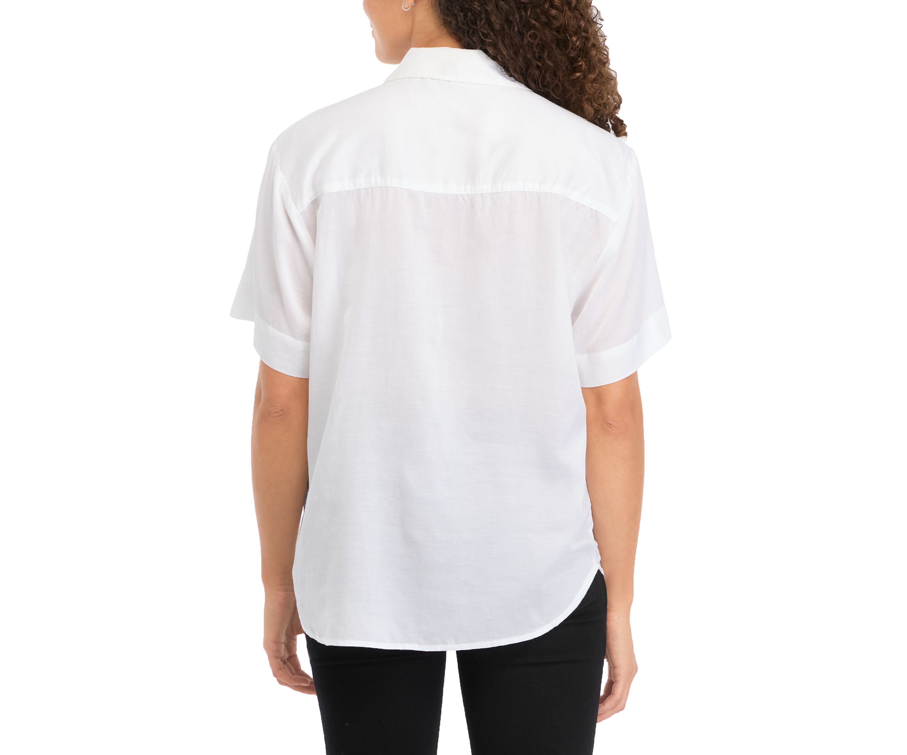 Petite Rhinestone Embellished Relaxed Short Sleeve Blouse