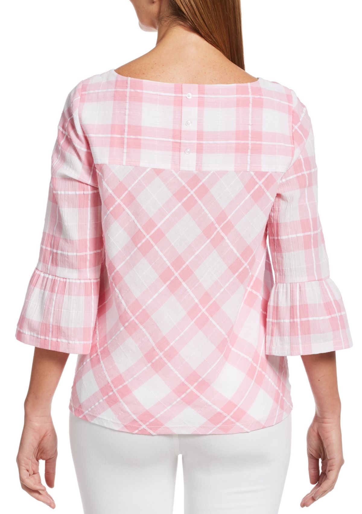 Petite Gingham Tie Front Top