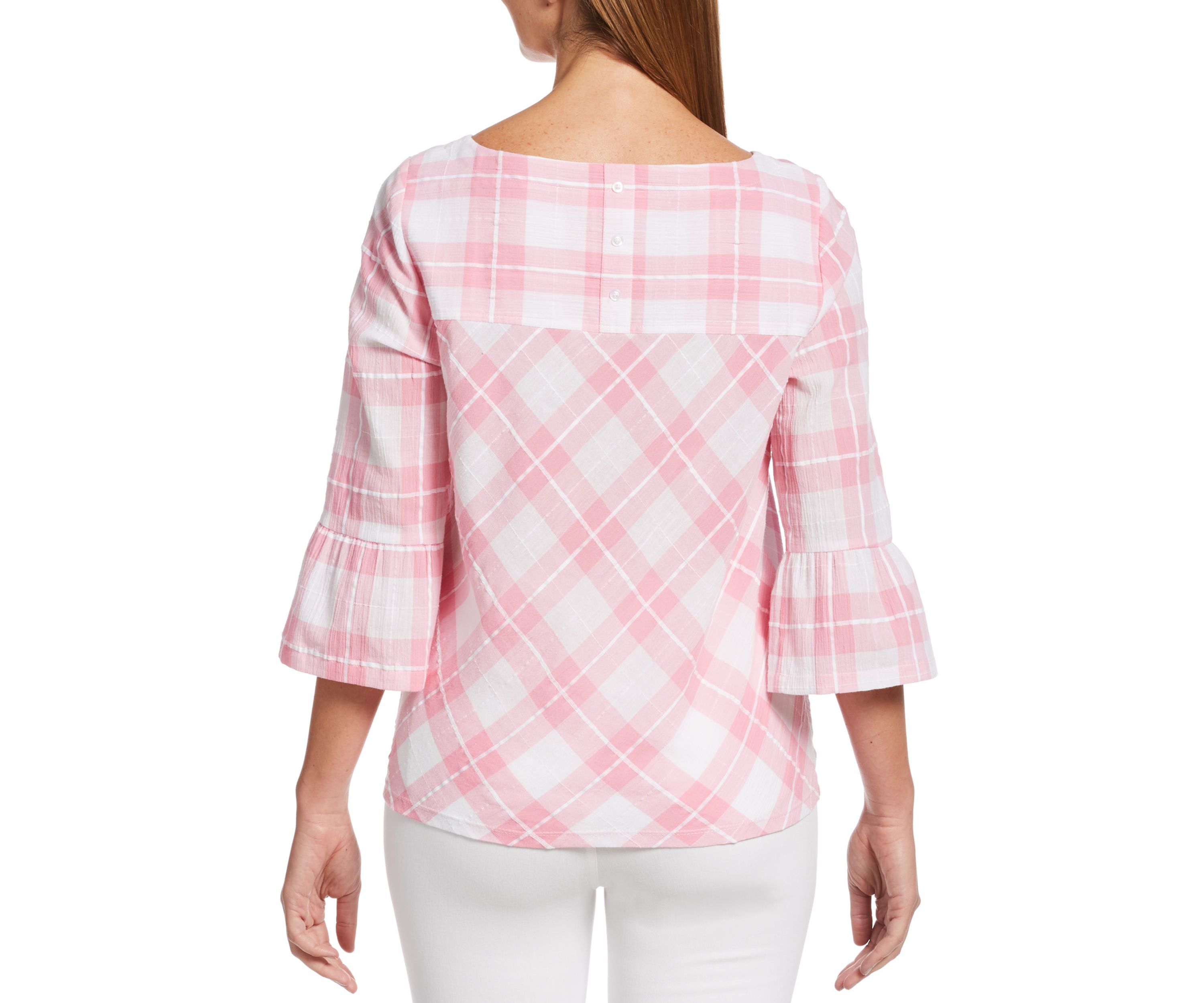 Petite Gingham Tie Front Top