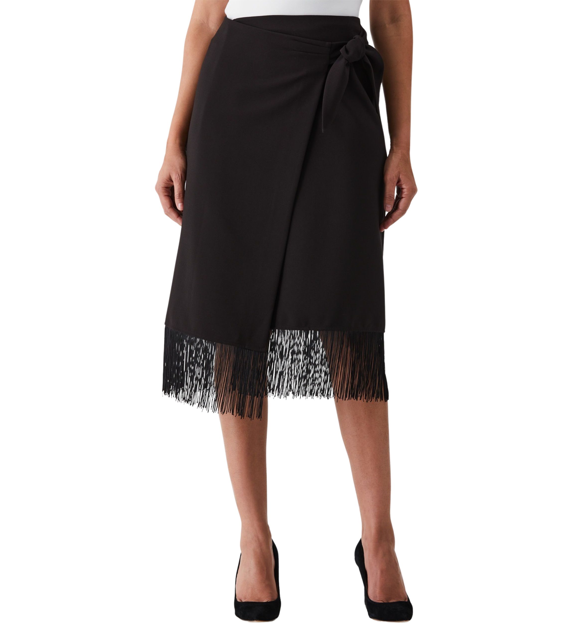 Tie Wrap Skirt with Tassel Trim
