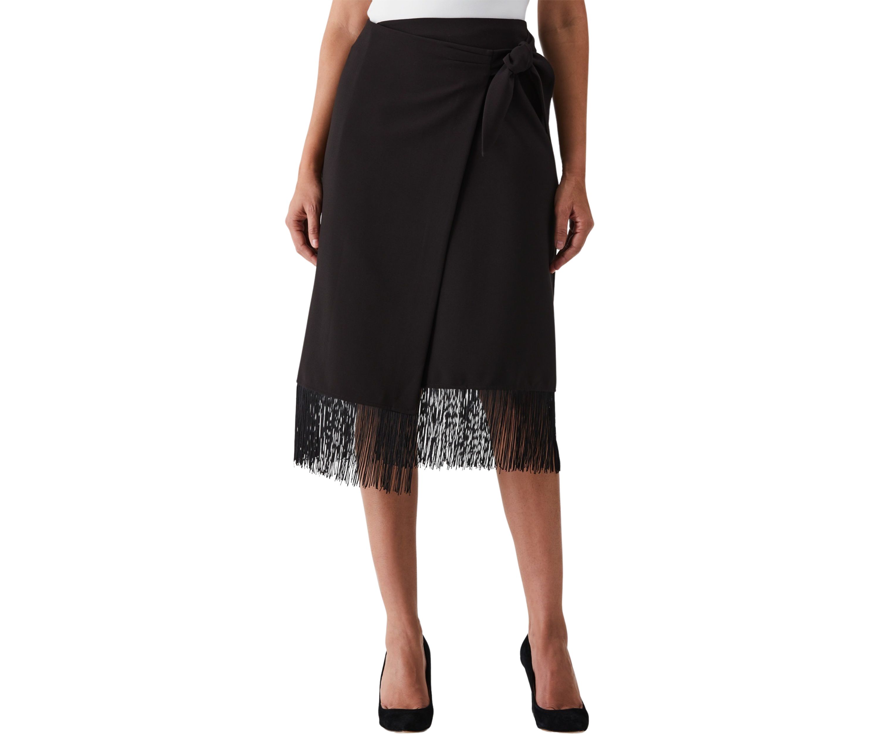 Tie Wrap Skirt with Tassel Trim