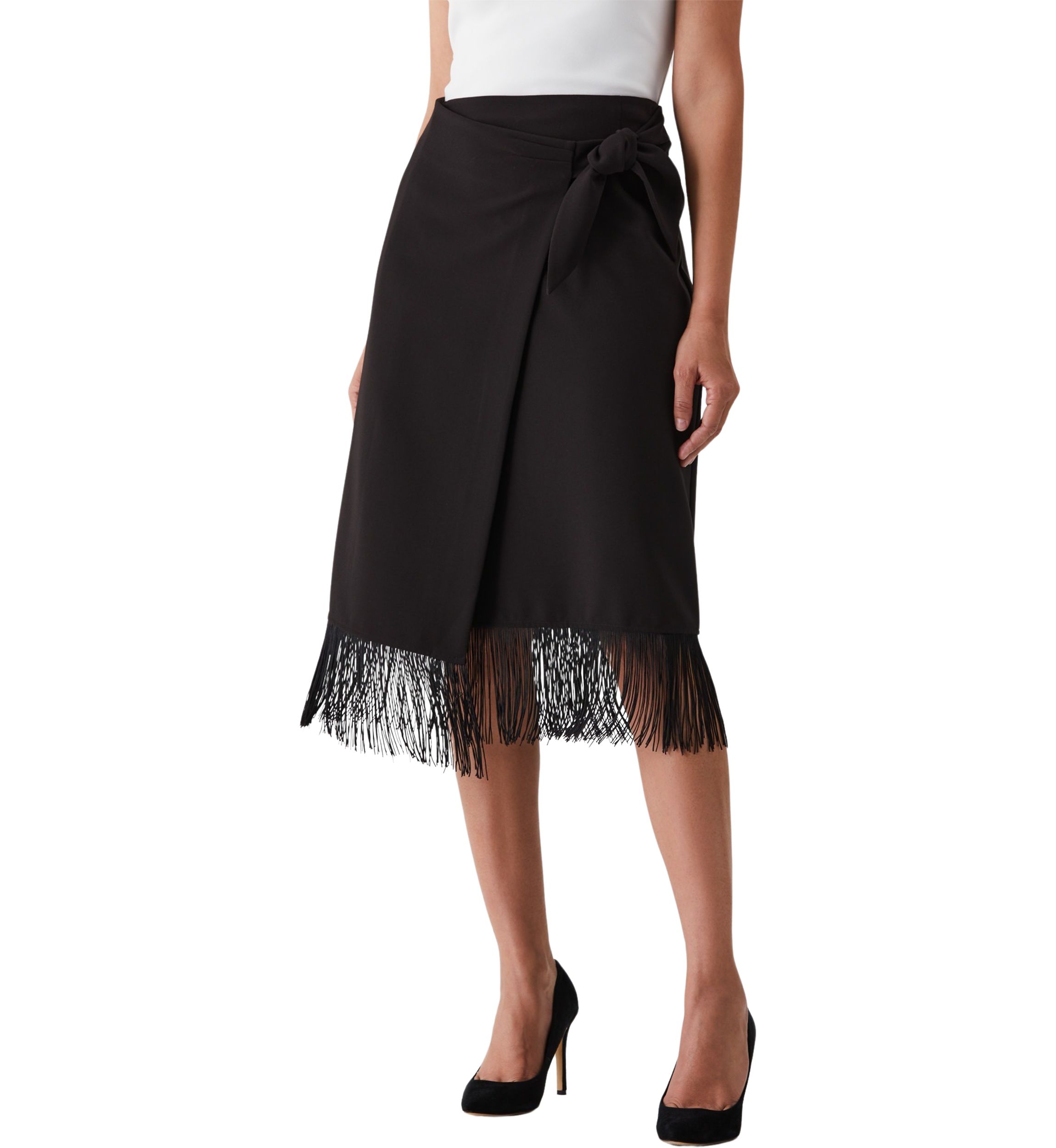 Tie Wrap Skirt with Tassel Trim