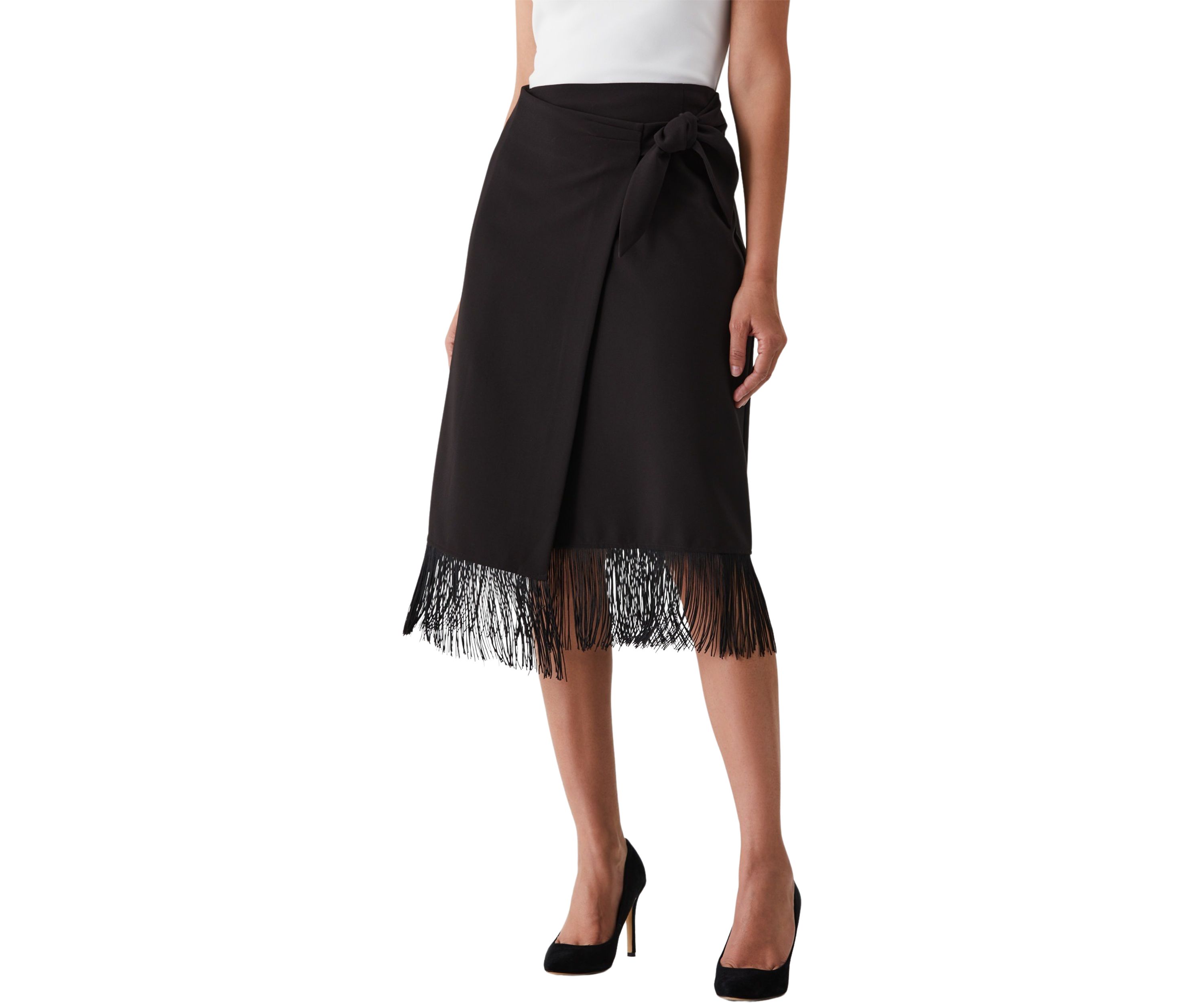 Tie Wrap Skirt with Tassel Trim