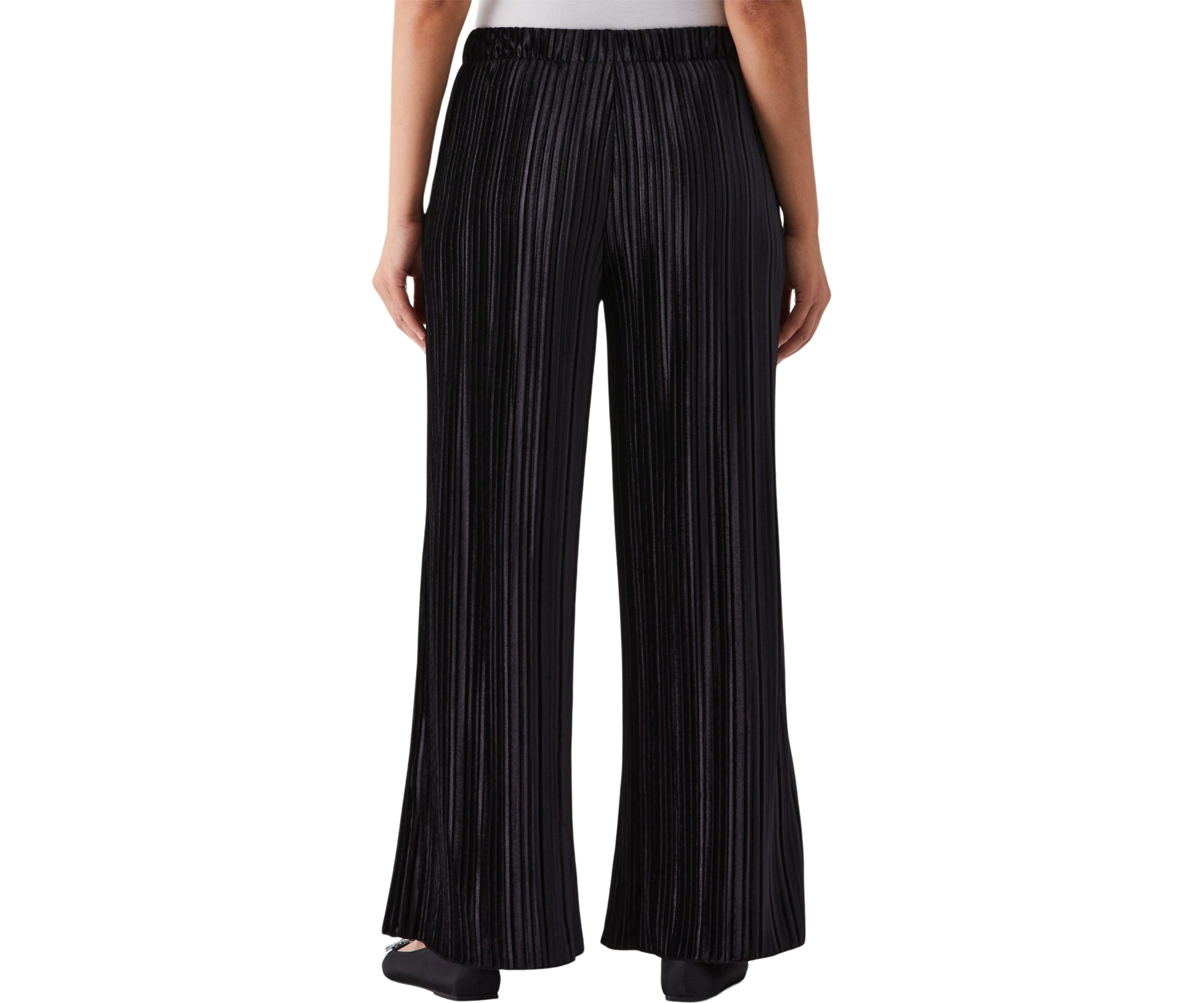 Pleated Velvet Wide Leg Pants
