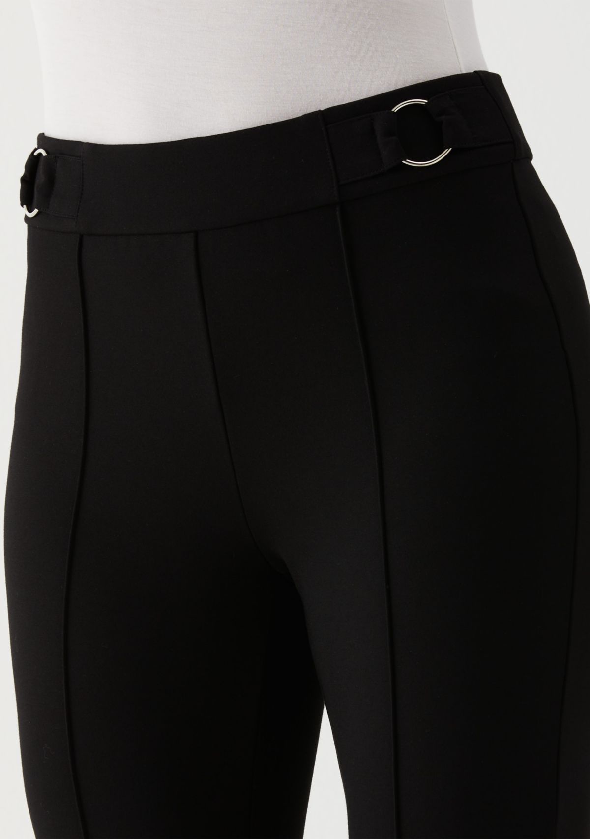 Womens Slim Leg Ankle Pants with Hardware