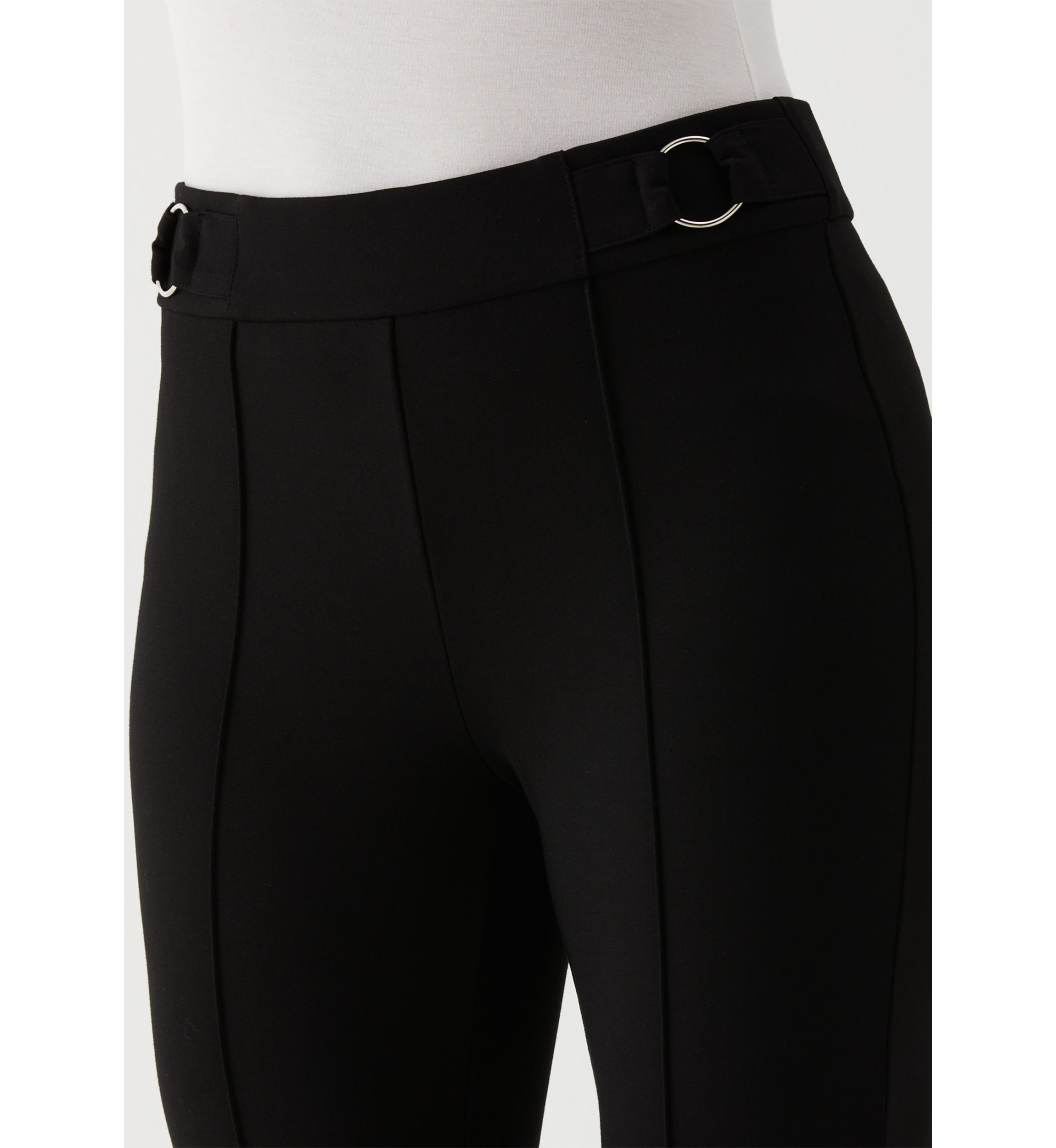 Womens Slim Leg Ankle Pants with Hardware