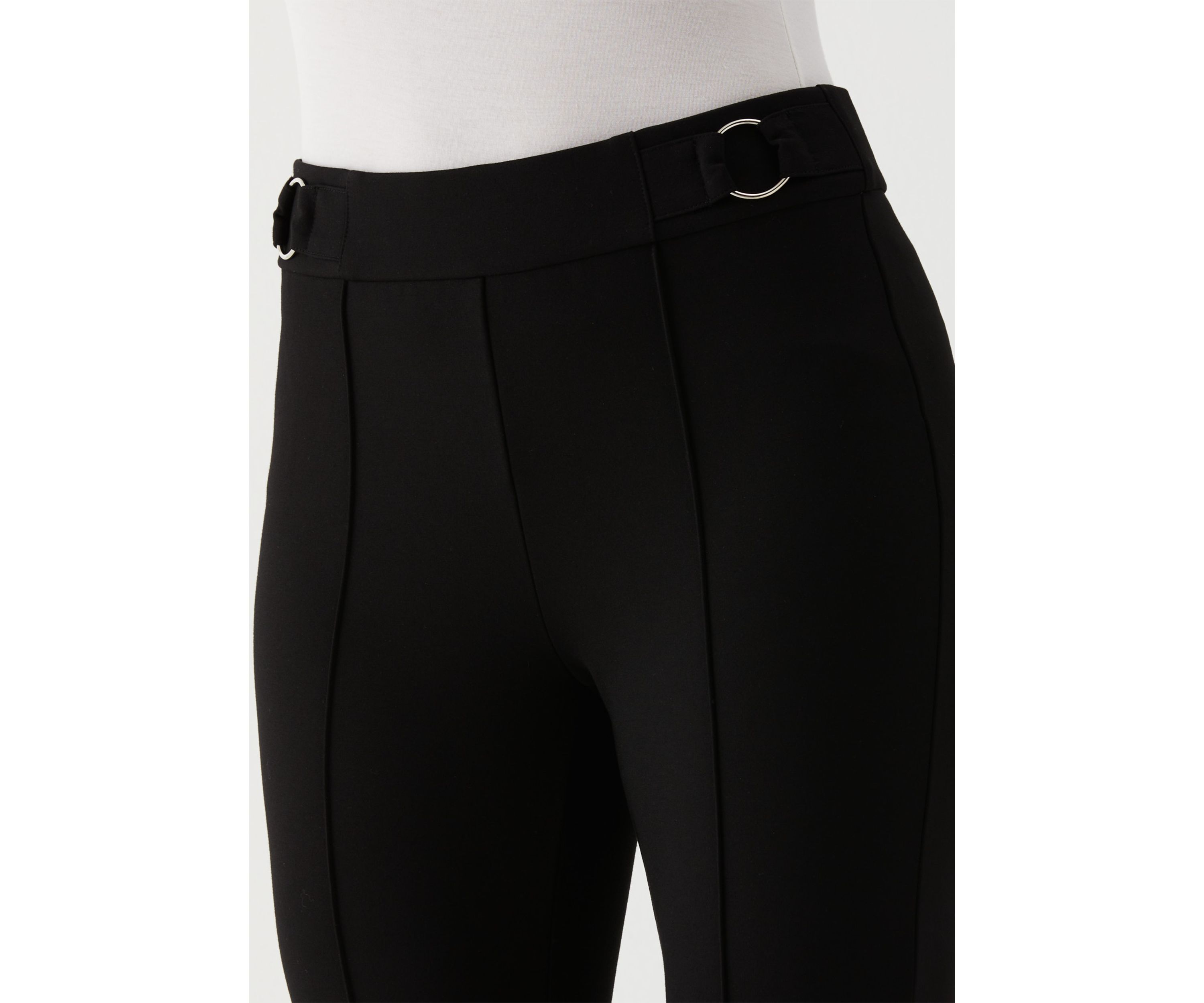 Womens Slim Leg Ankle Pants with Hardware