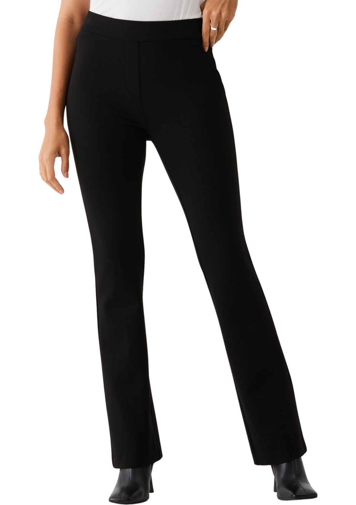 Womens Short Length Bootcut Pull-On Pants