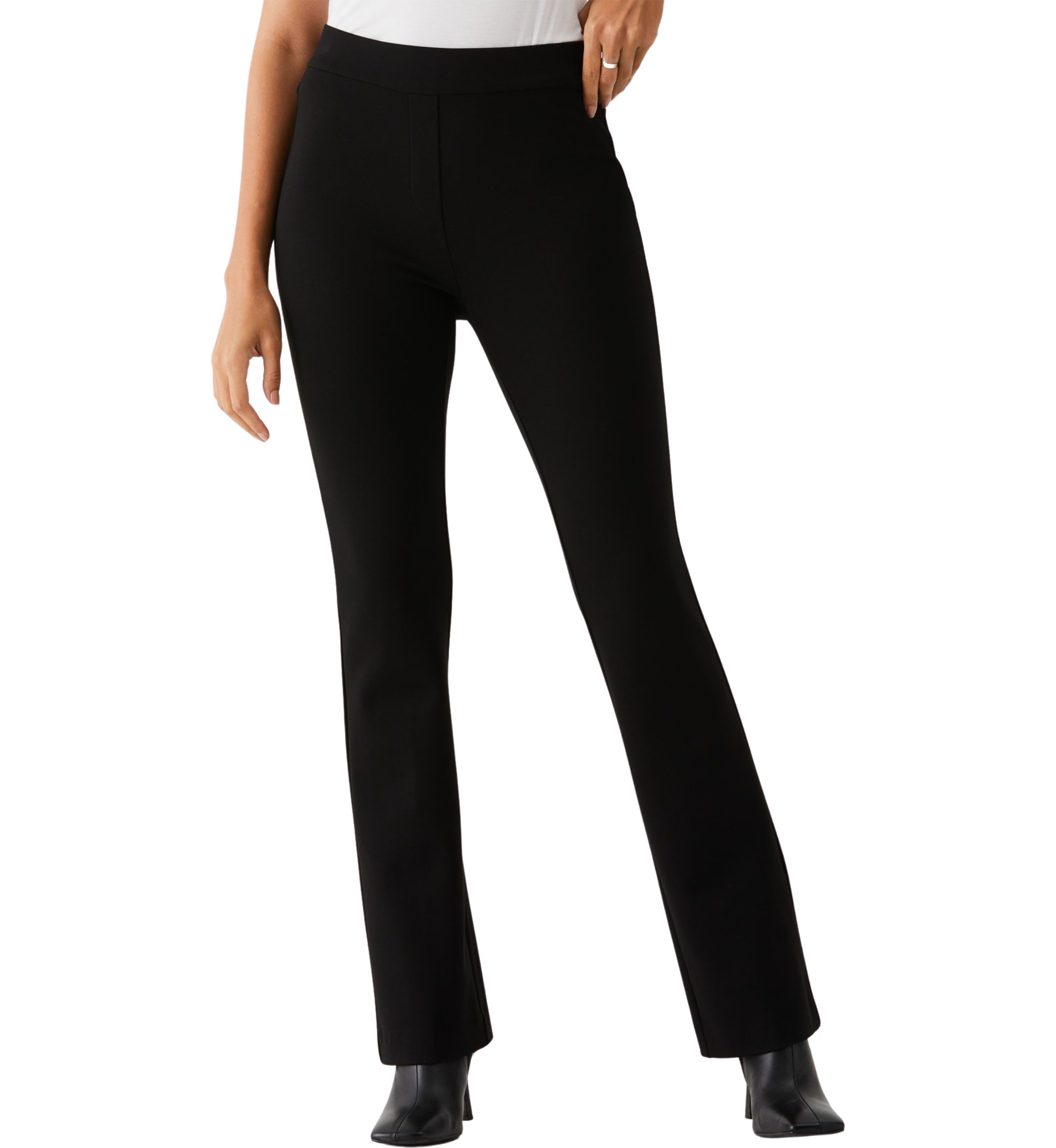 Womens Short Length Bootcut Pull-On Pants