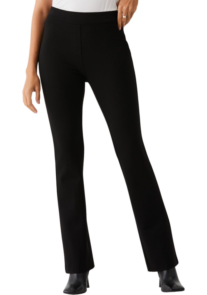 Womens Short Length Bootcut Pull-On Pants