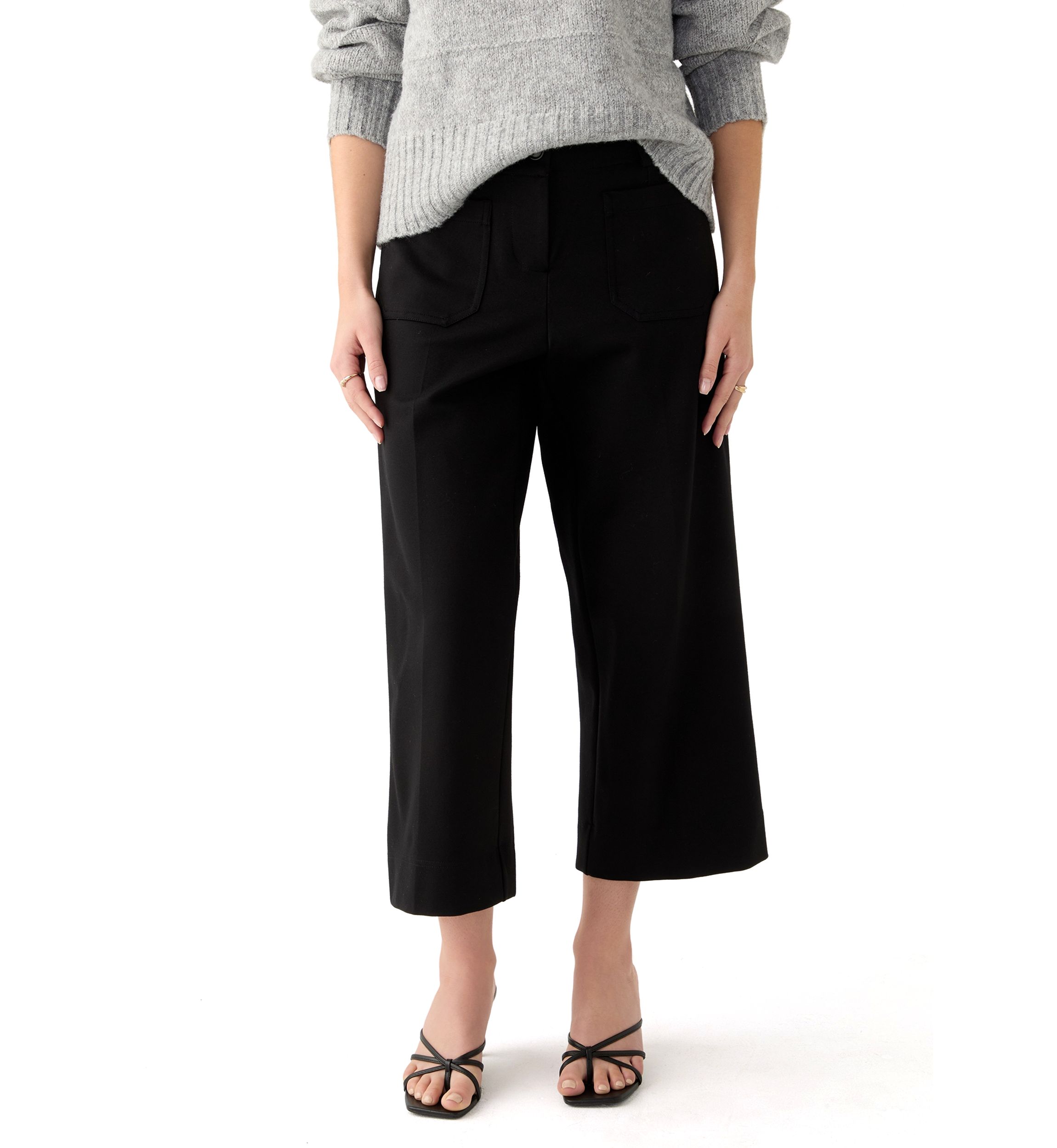 Womens Ponte Wide Leg Pants
