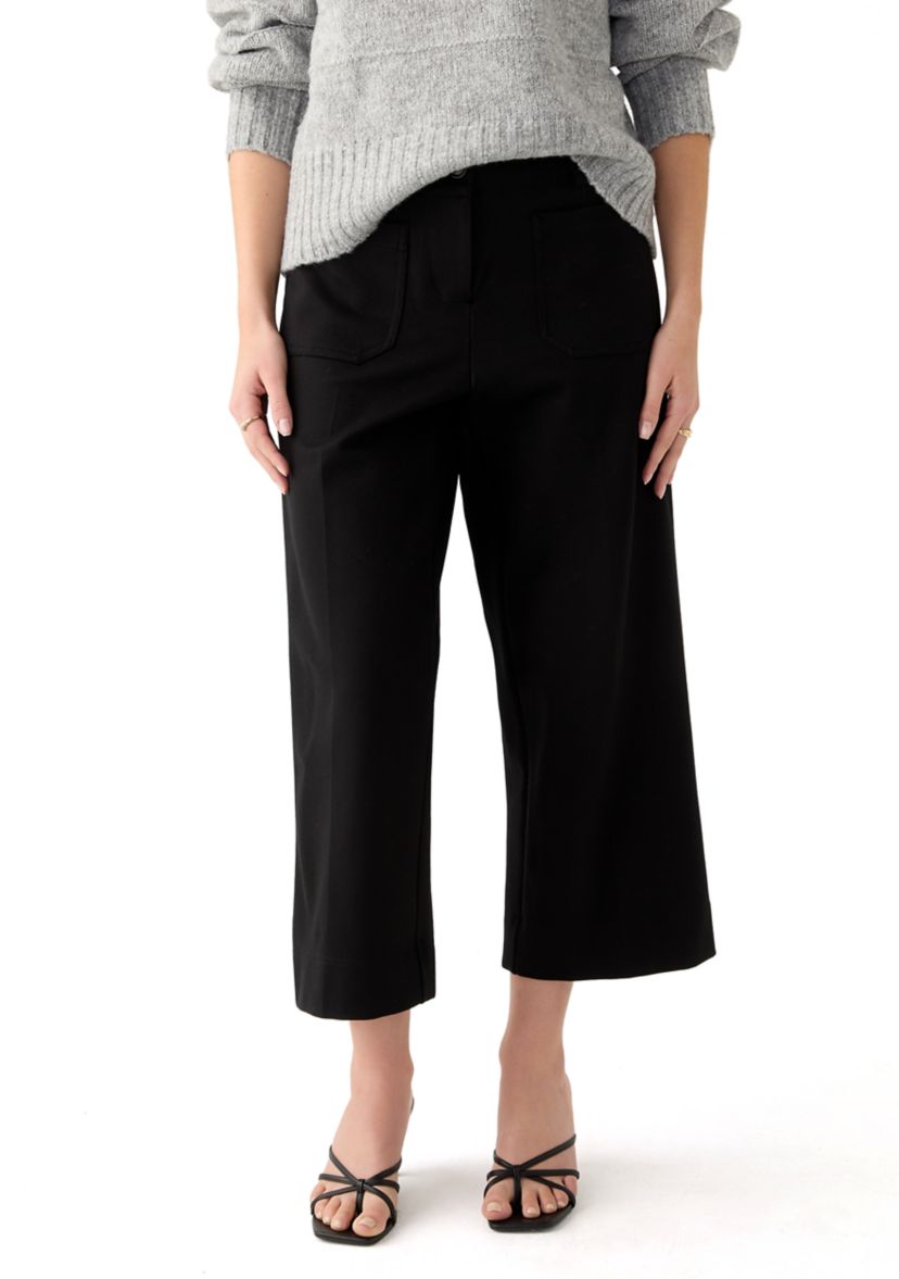 Womens Ponte Wide Leg Pants