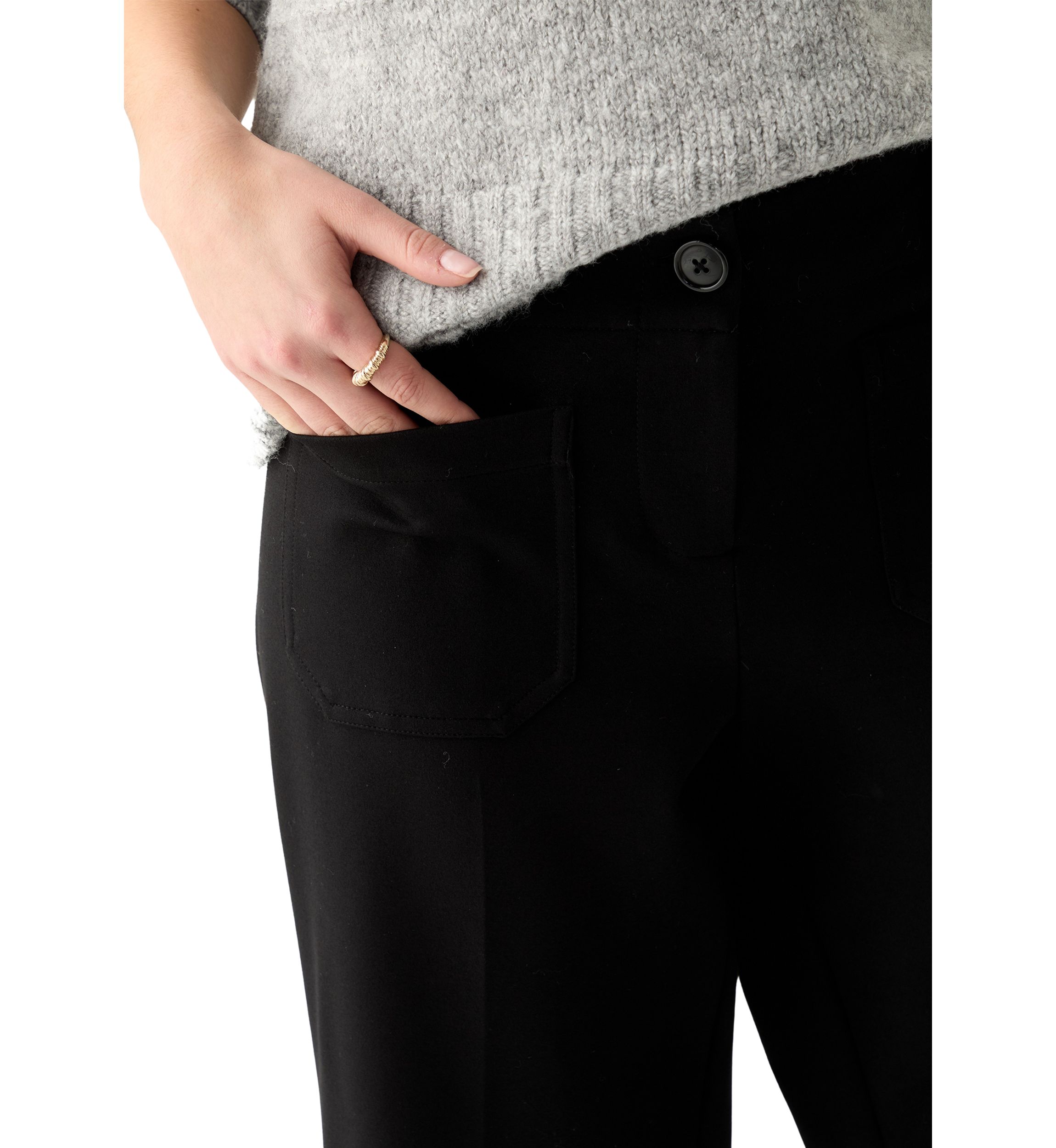Womens Ponte Wide Leg Pants