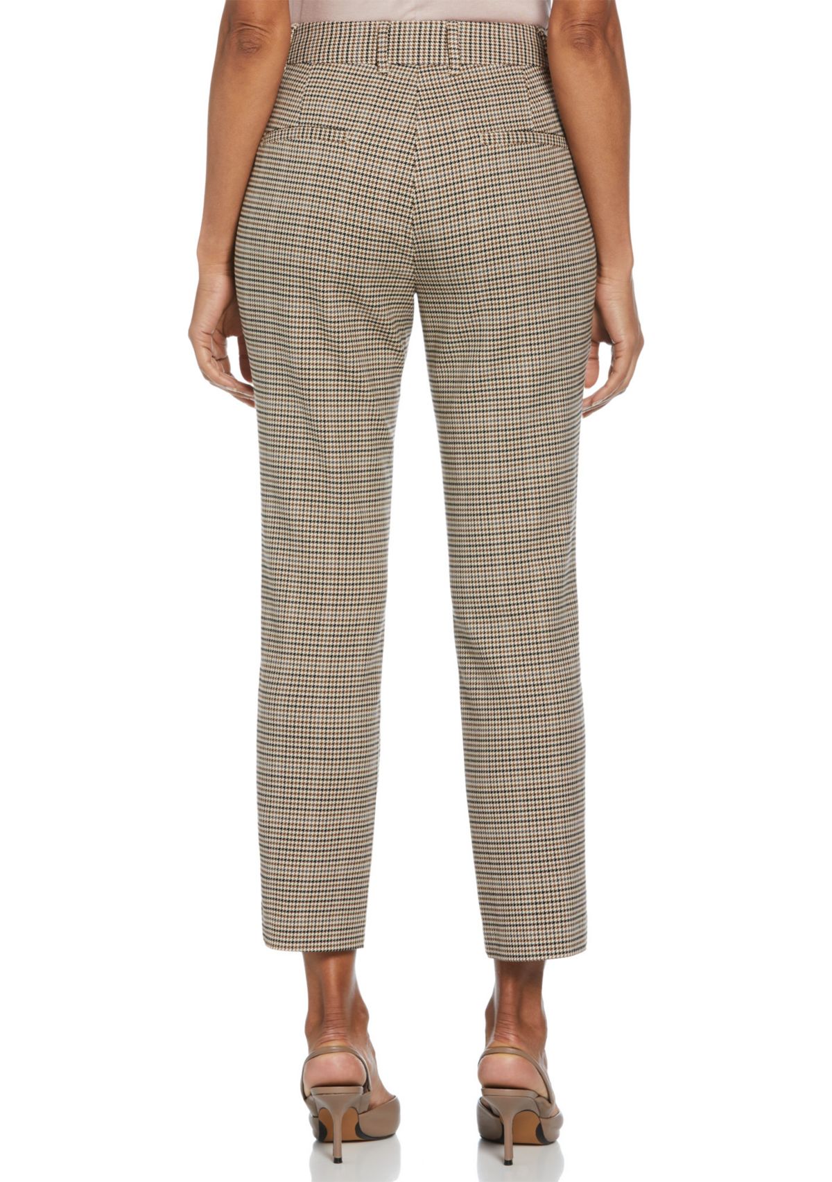 Womens Houndstooth Straight Leg Pants