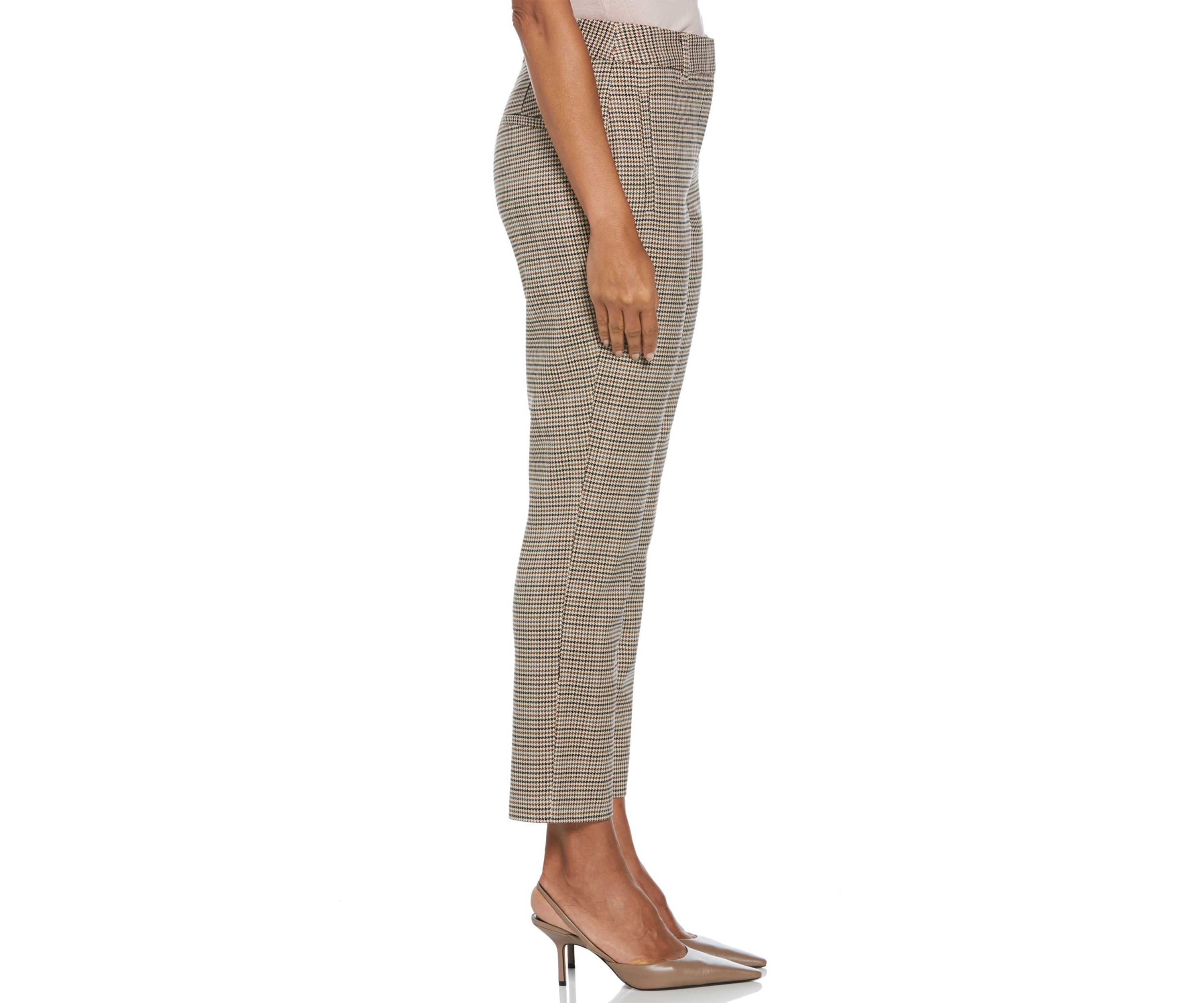 Womens Houndstooth Straight Leg Pants